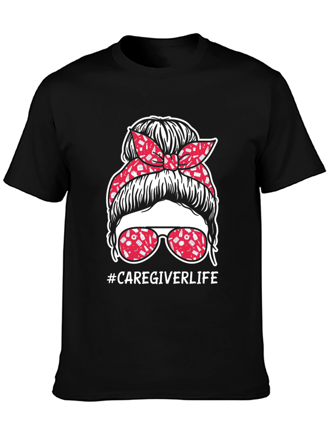 Caregiver Life Messy Bun T-Shirt