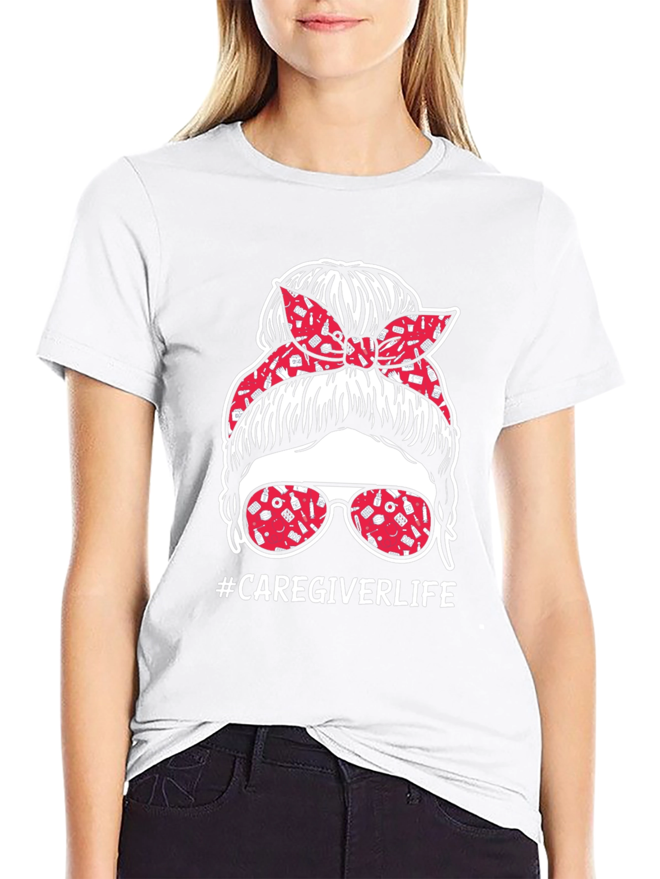 Caregiver Life Messy Bun T-Shirt