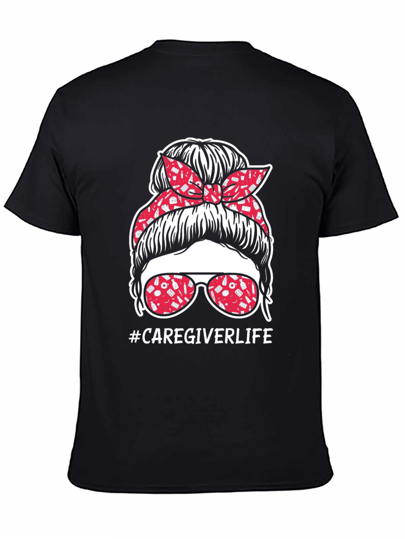 Caregiver Life Messy Bun T-Shirt