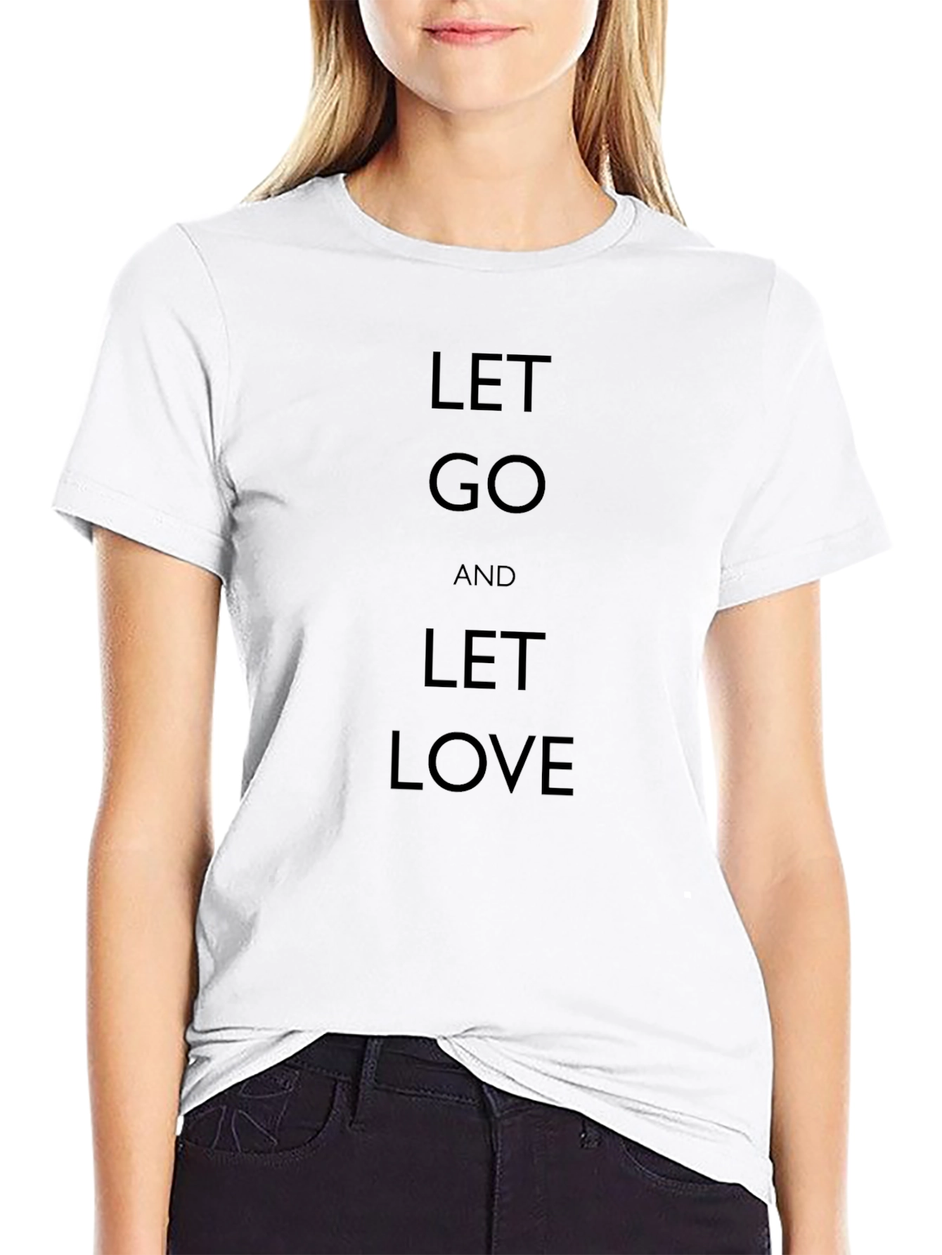 Let Go Let Love Black Graphic Tee