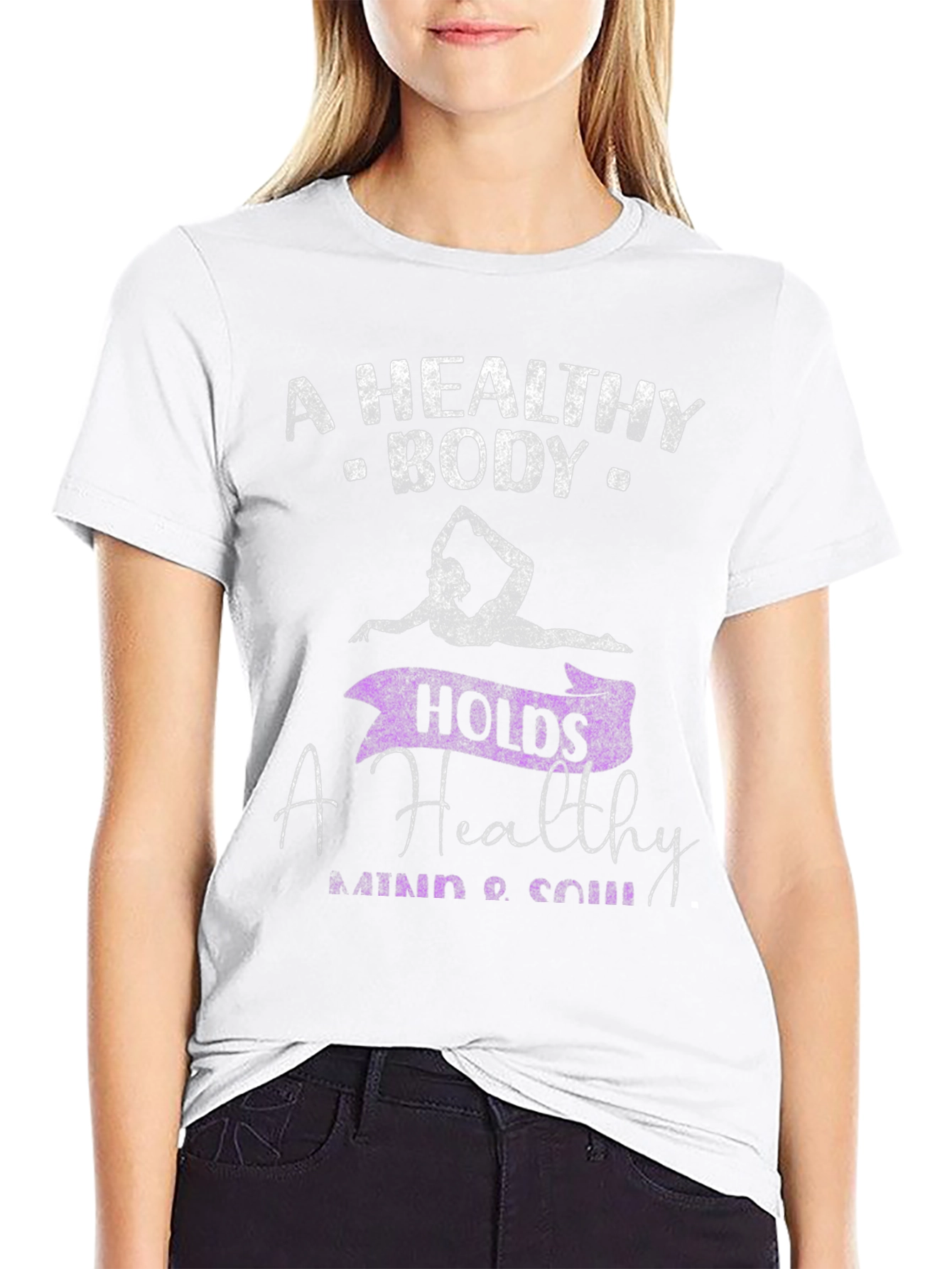 Healthy Body Graphic Tee - Yoga Design