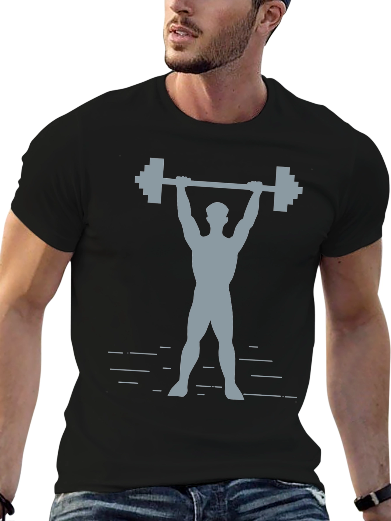 Weightlifting Graphic Tee - Black Cotton