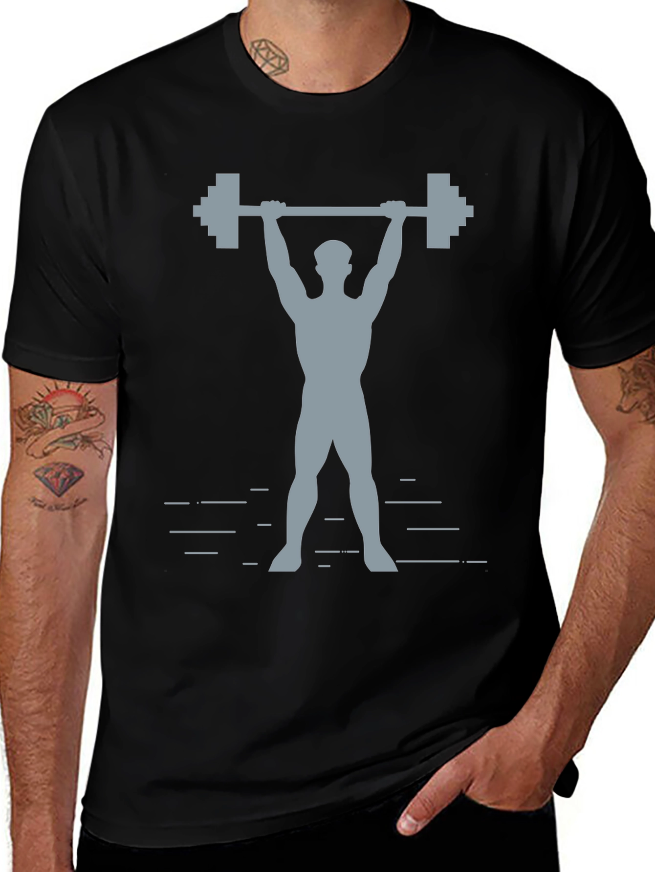 Weightlifting Graphic Tee - Black Cotton