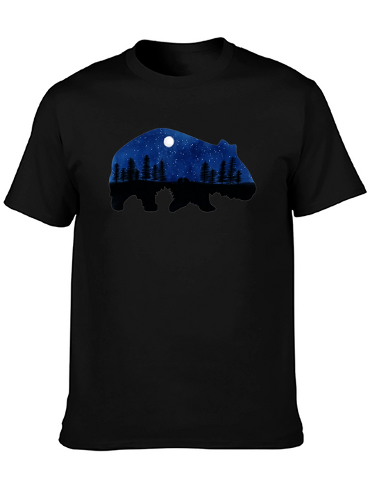 Bear Silhouette Nature Scene T-Shirt