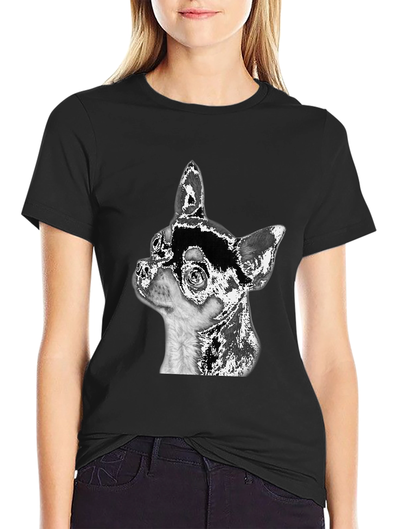 Chihuahua Dog Graphic Black T-Shirt