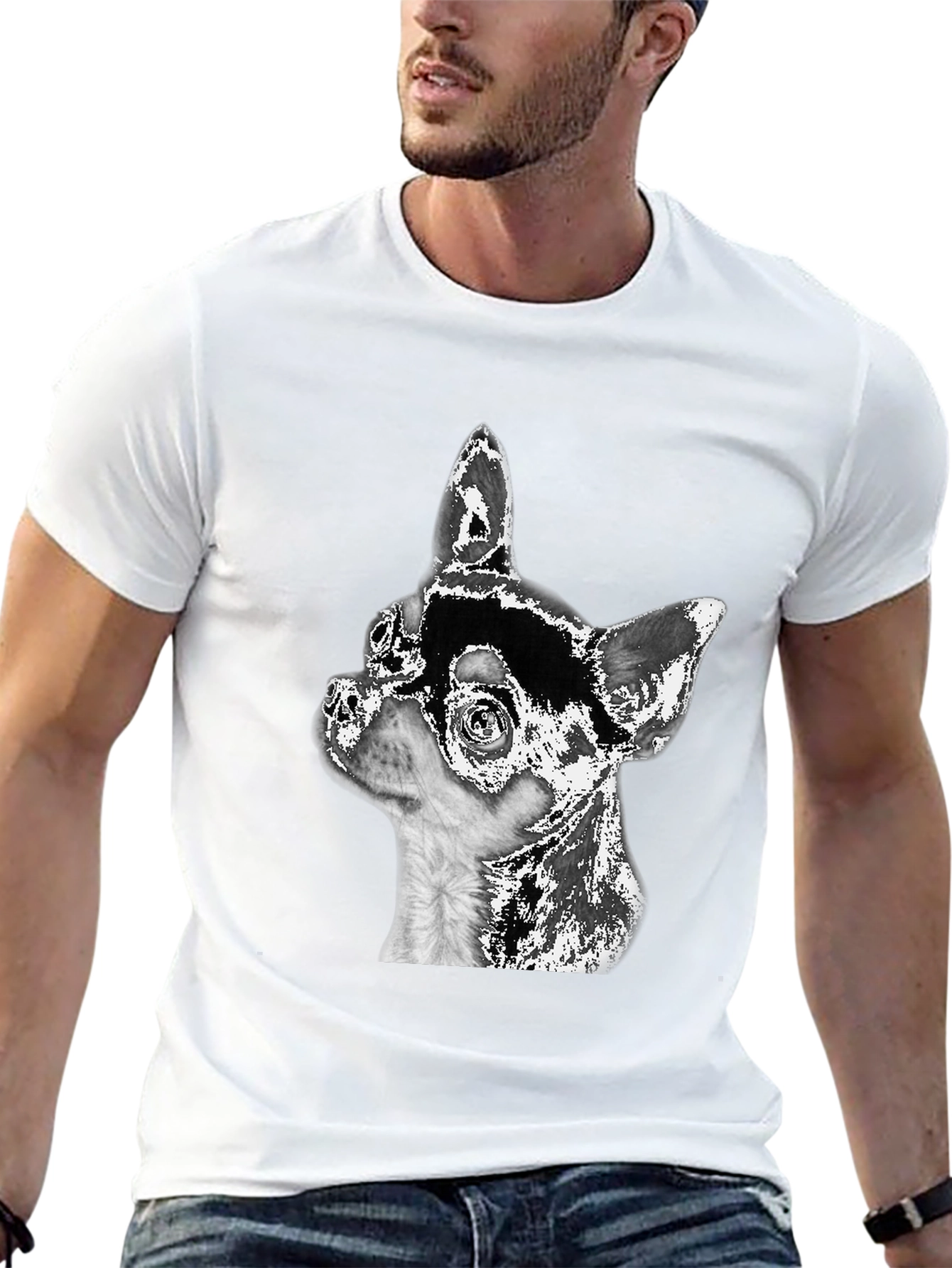Chihuahua Dog Graphic Black T-Shirt