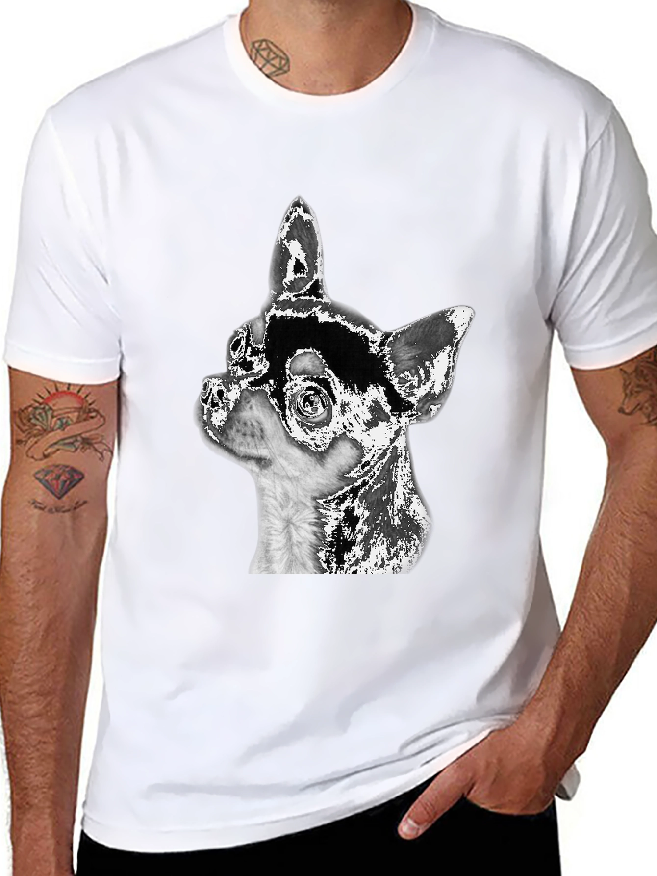 Chihuahua Dog Graphic Black T-Shirt