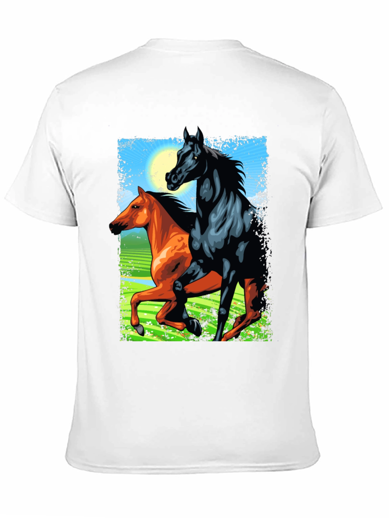 Horse Design Black T-Shirt