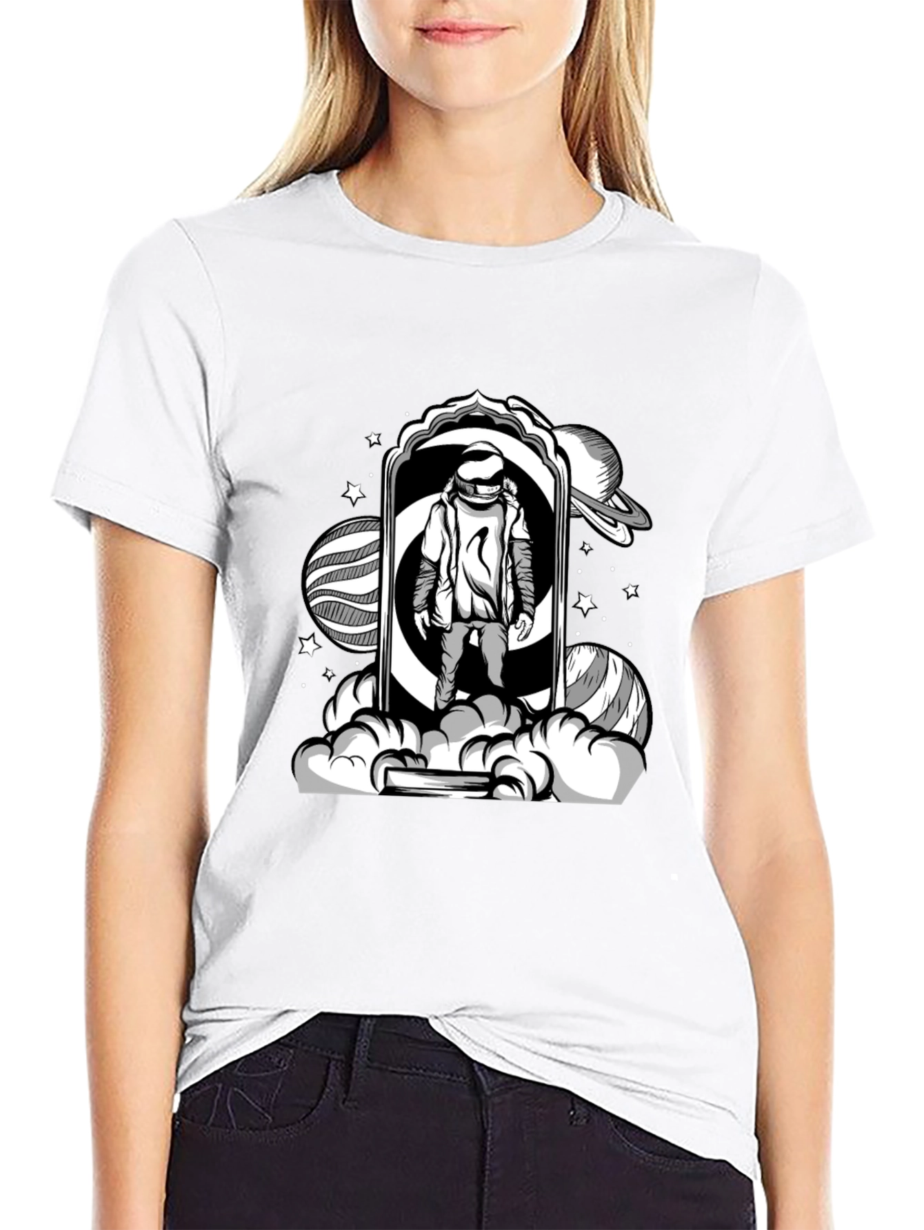 Astronaut Portal Black T-Shirt