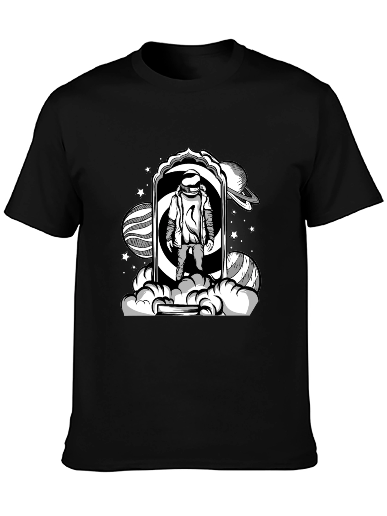 Astronaut Portal Black T-Shirt