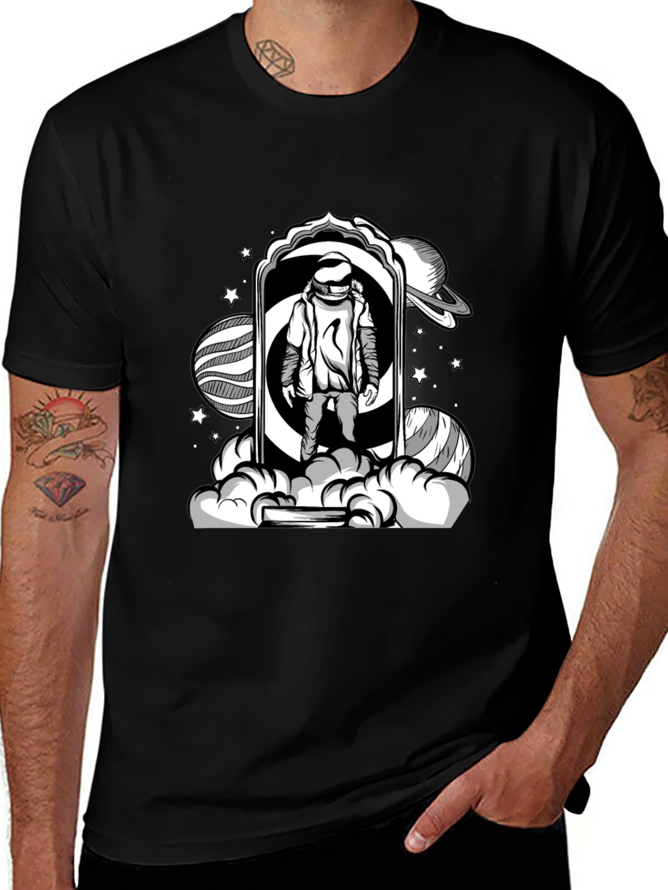Astronaut Portal Black T-Shirt