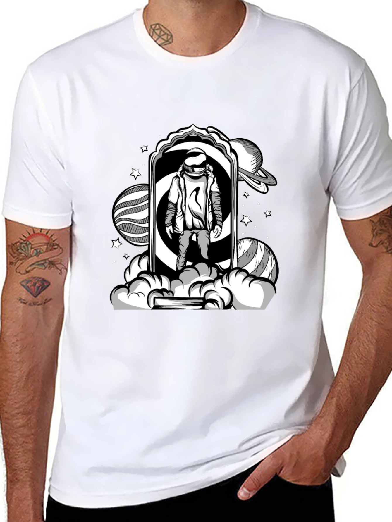 Astronaut Portal Black T-Shirt
