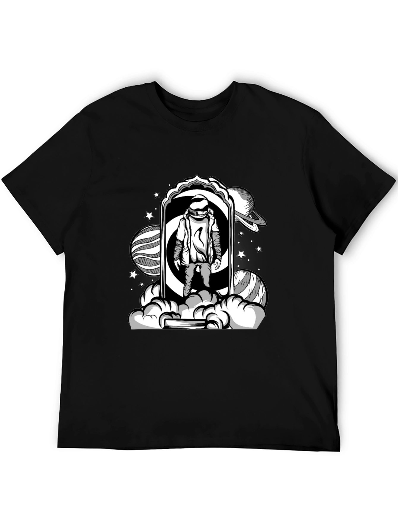 Astronaut Portal Black T-Shirt
