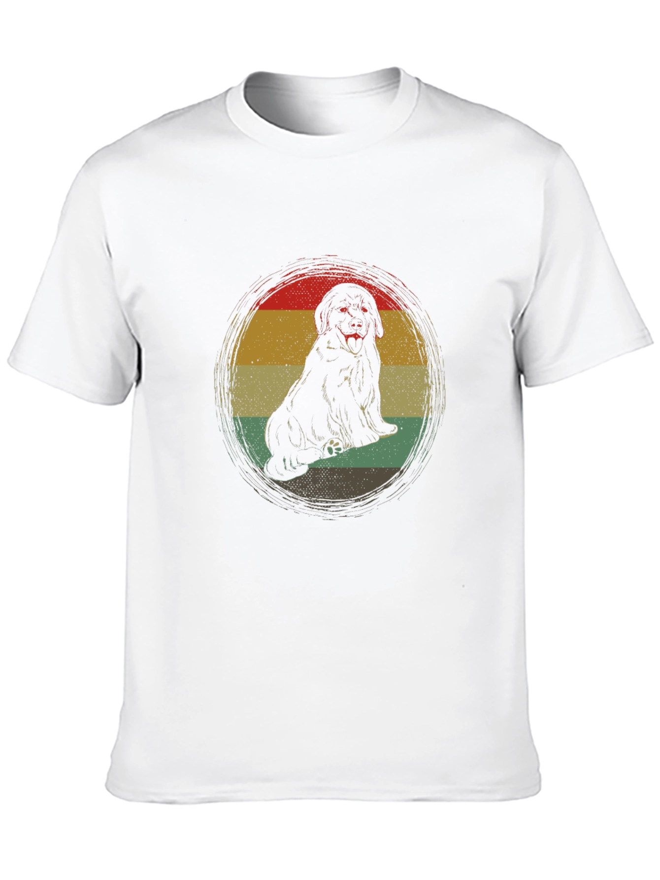 Retro Dog Graphic Tee - Black Crew Neck T-Shirt
