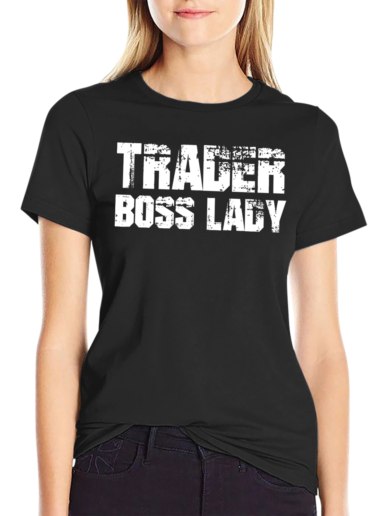 Trader Boss Lady Black Graphic Tee