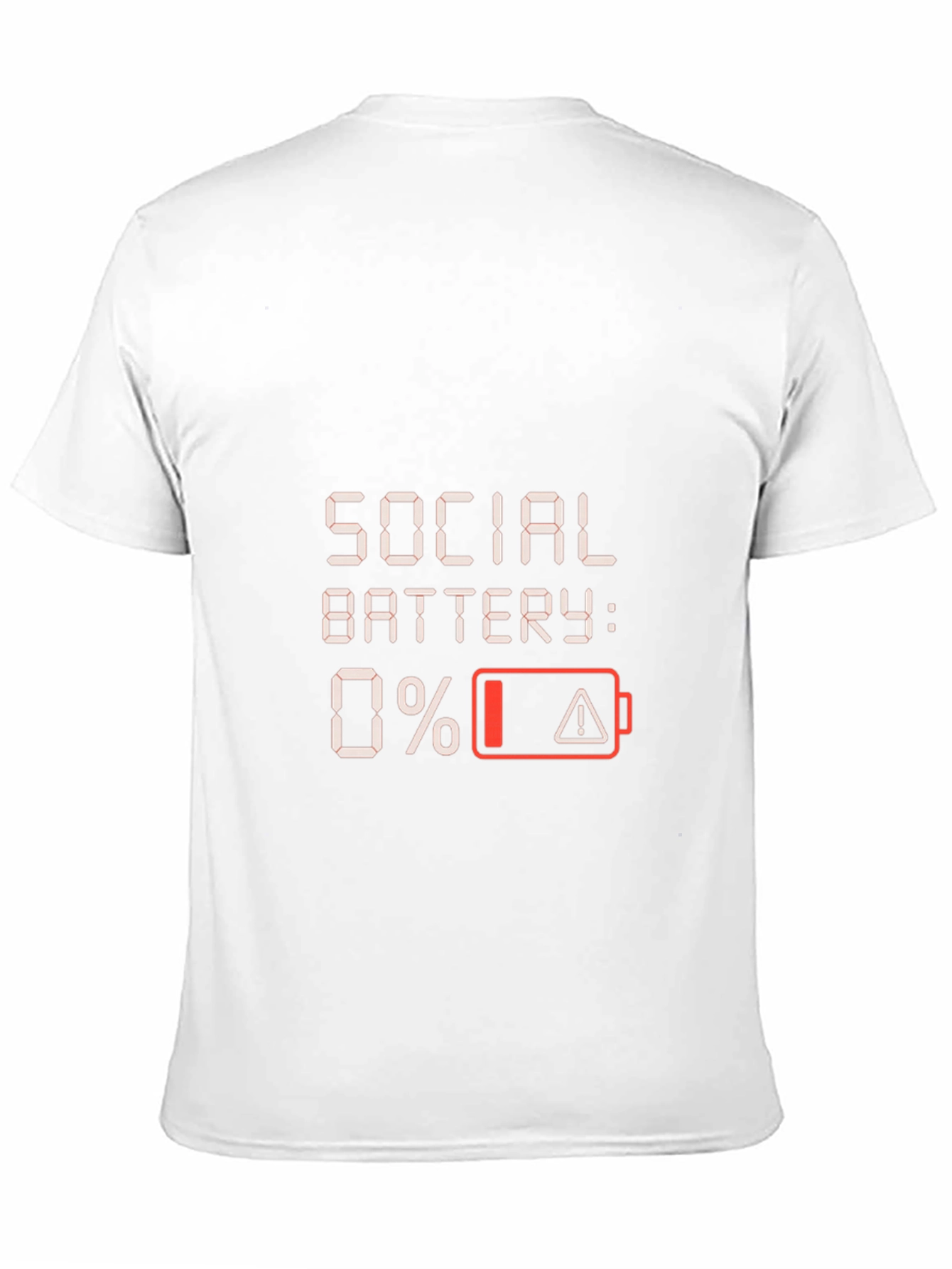 Social Battery 0% Funny Graphic T-Shirt