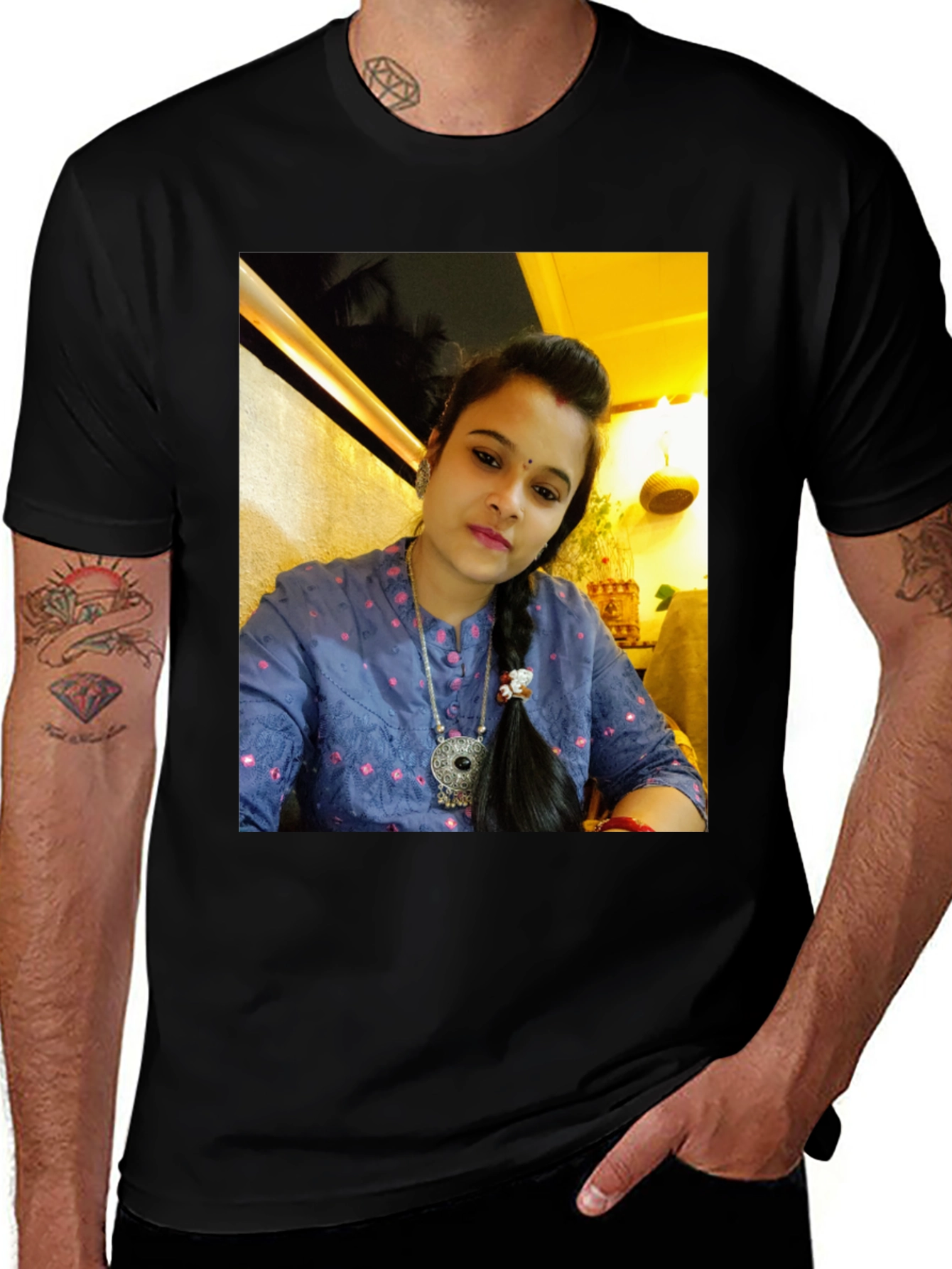 Photo Print Black T-Shirt