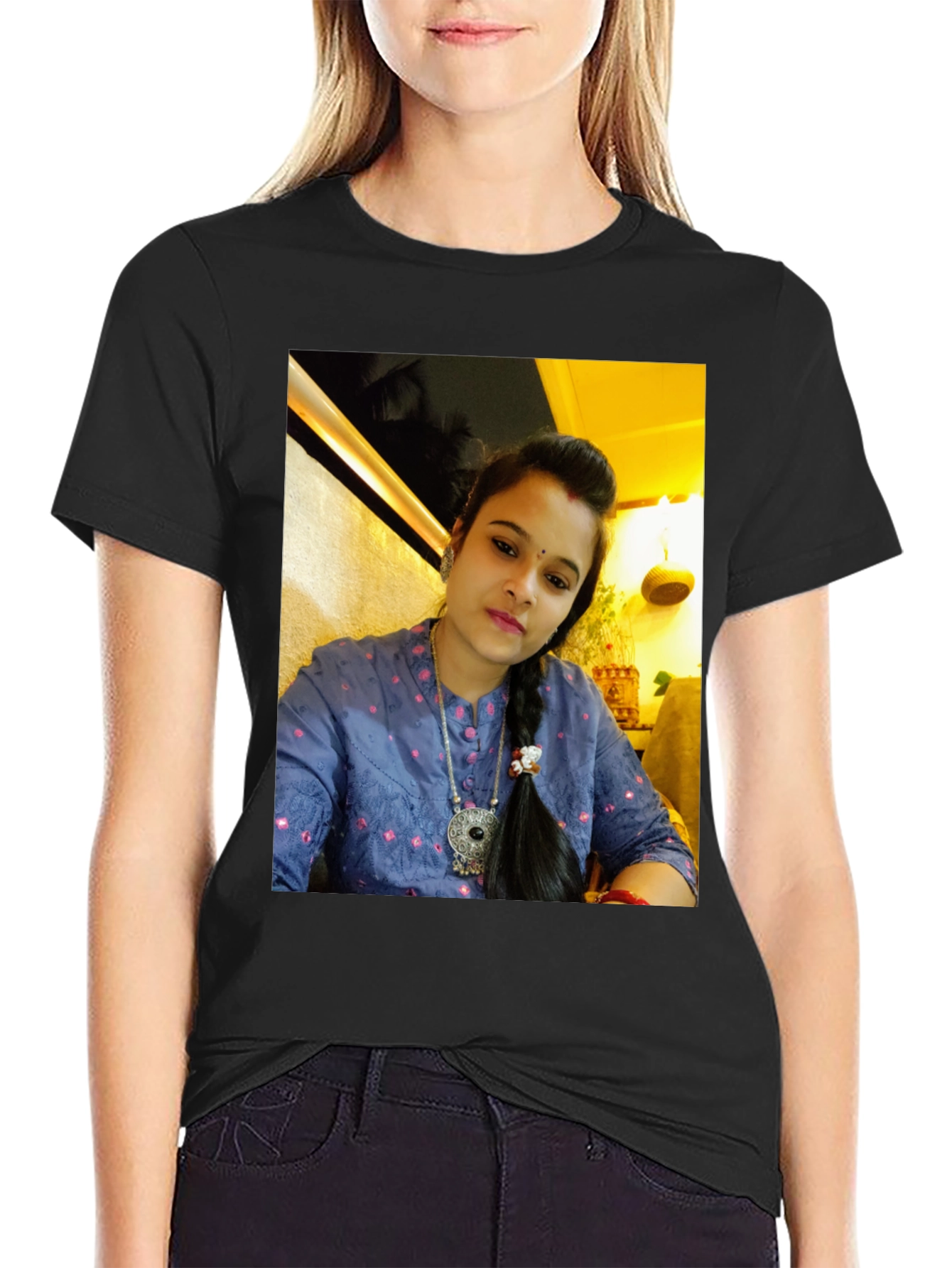 Photo Print Black T-Shirt