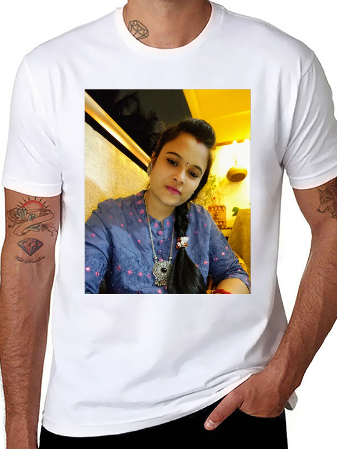 Photo Print Black T-Shirt
