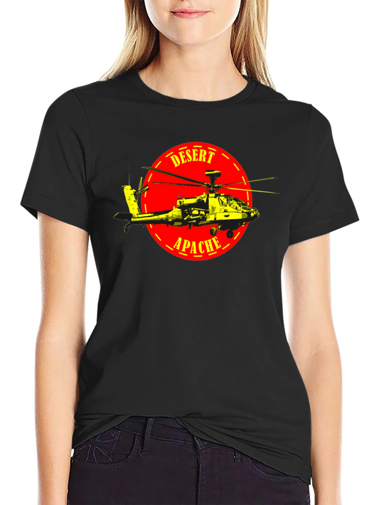 Desert Apache Graphic Tee - Military Helicopter T-Shirt