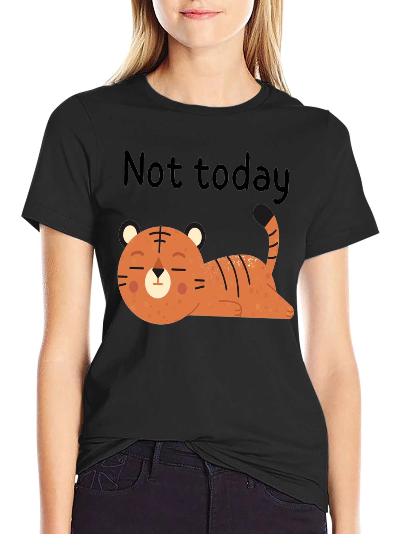 Not Today Lazy Tiger Graphic Tee - Relaxed Fit
