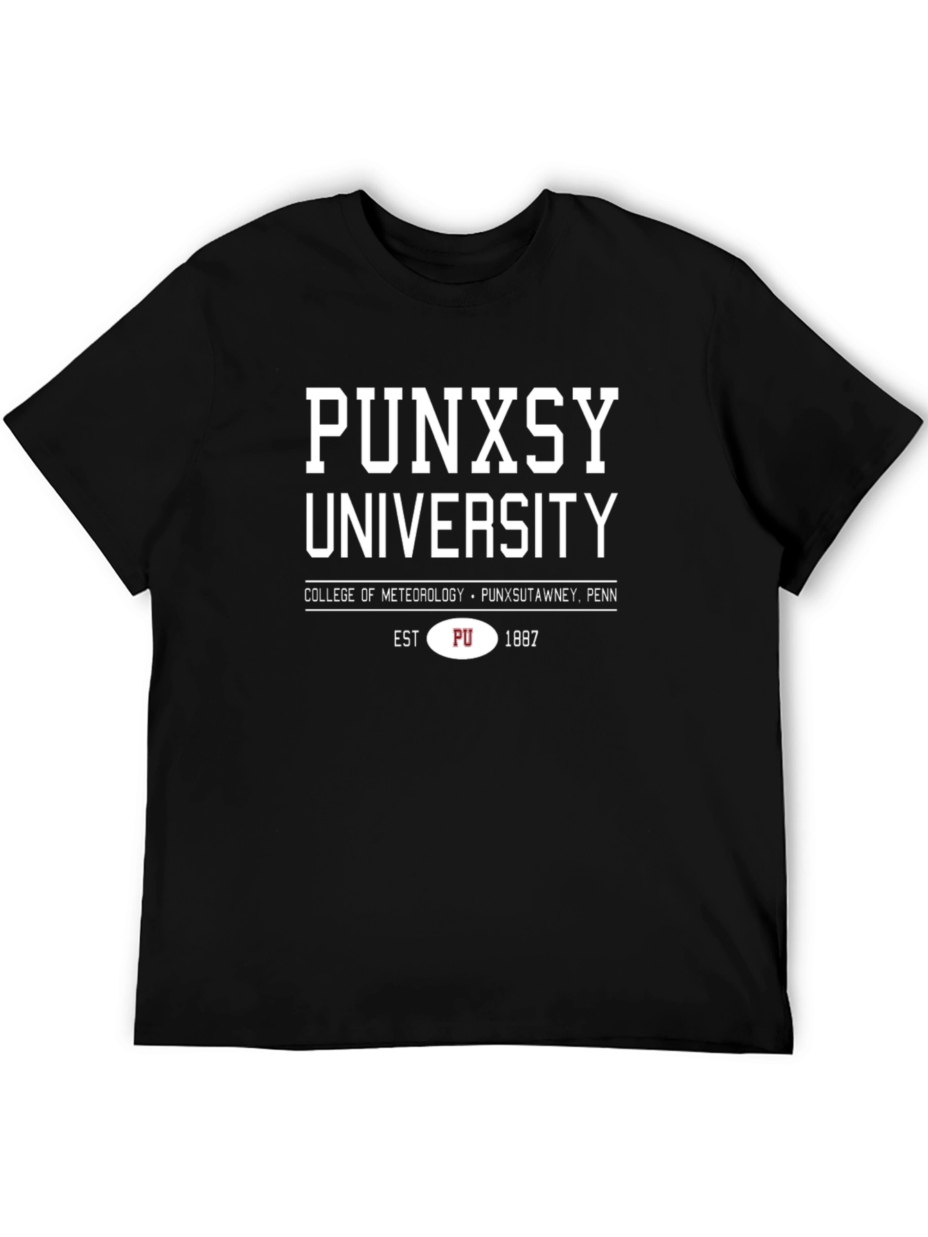 Punxsy University Black T-Shirt