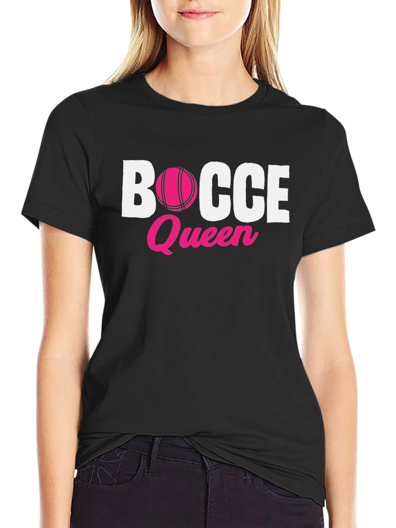 Bocce Queen T-Shirt - Pink Ball Graphic Tee