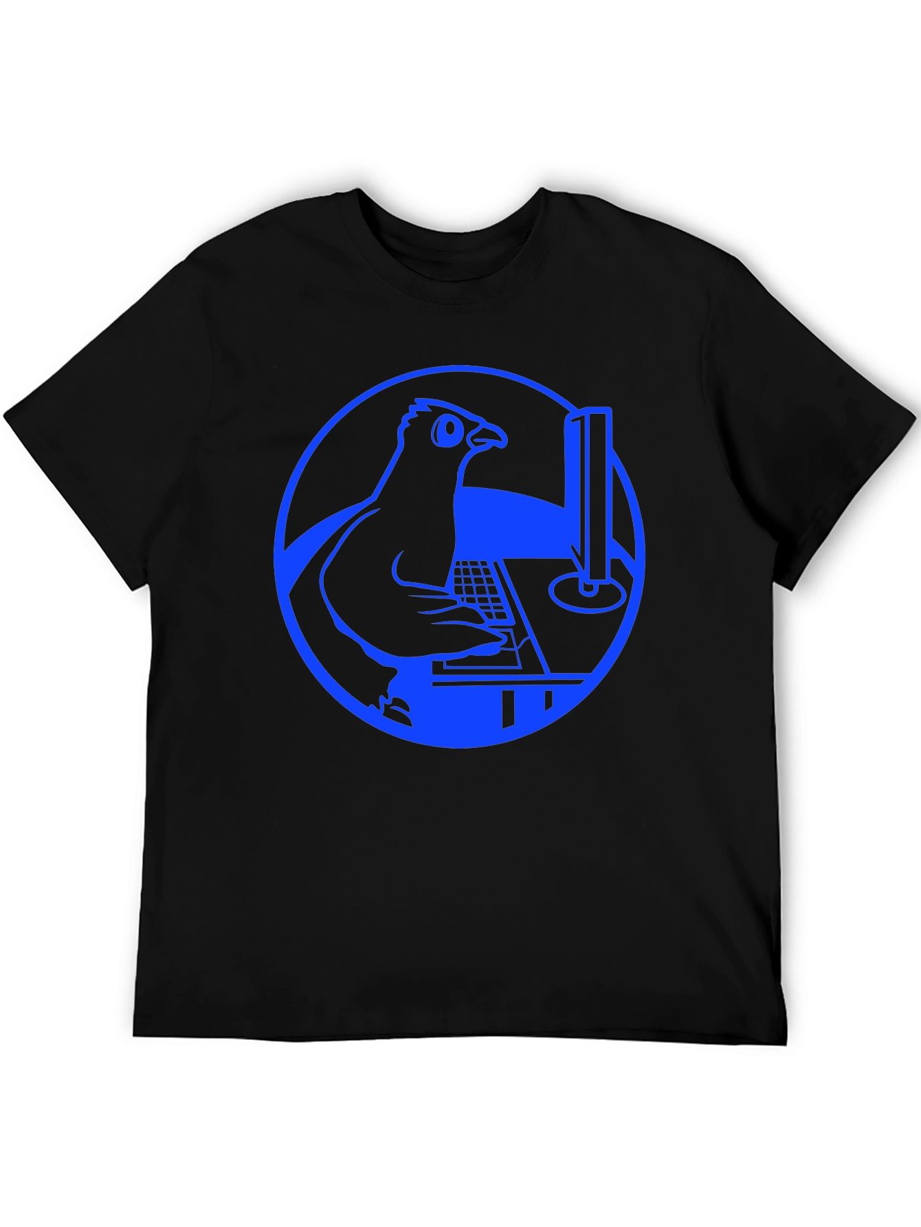 Programmer Pigeon T-Shirt - Blue Design