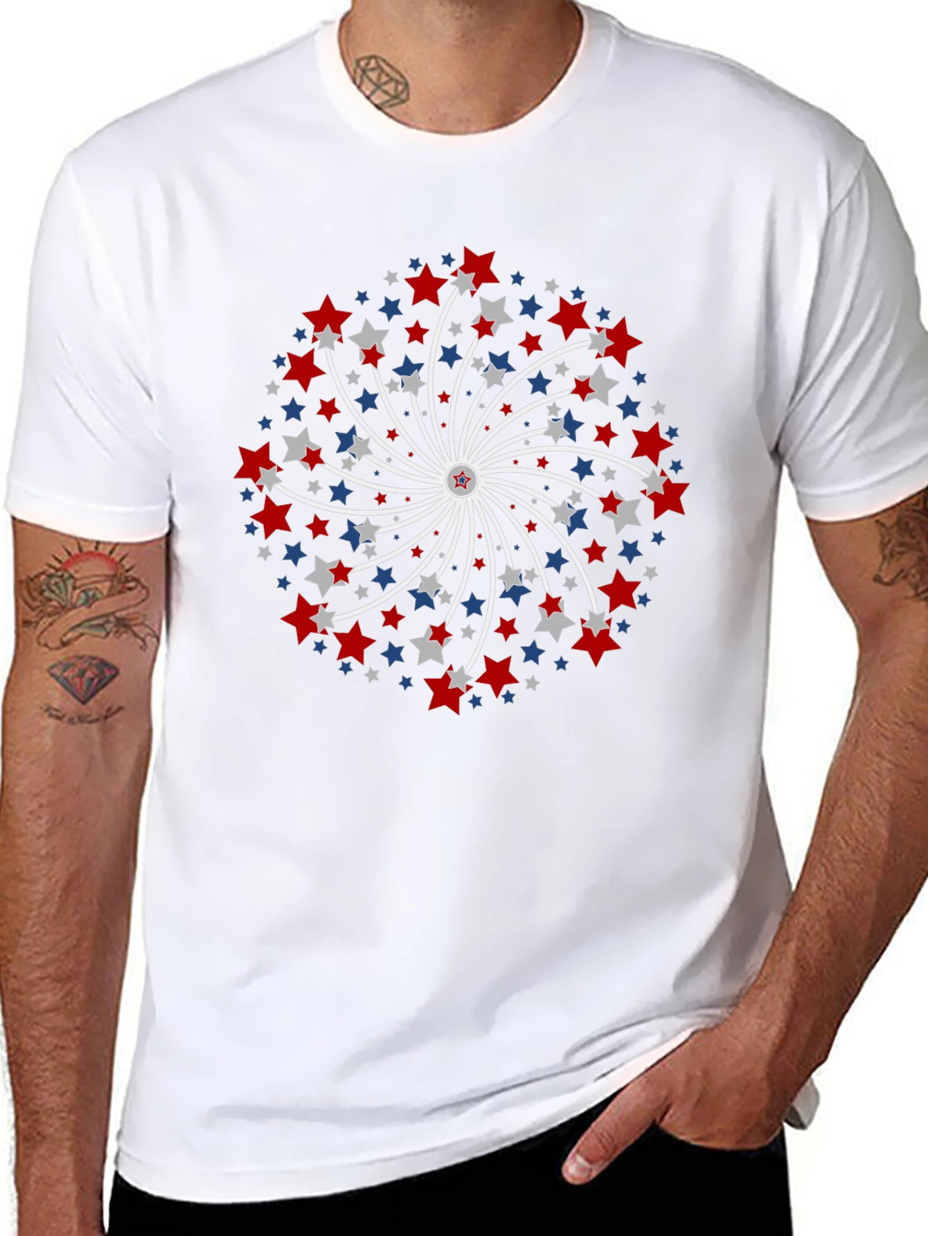 Patriotic Starburst Tee - Red White and Blue