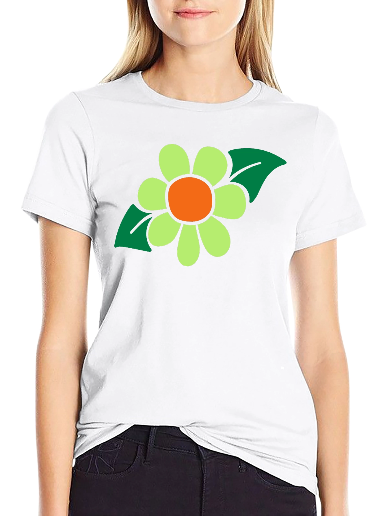 Retro Flower Graphic T-Shirt - Black