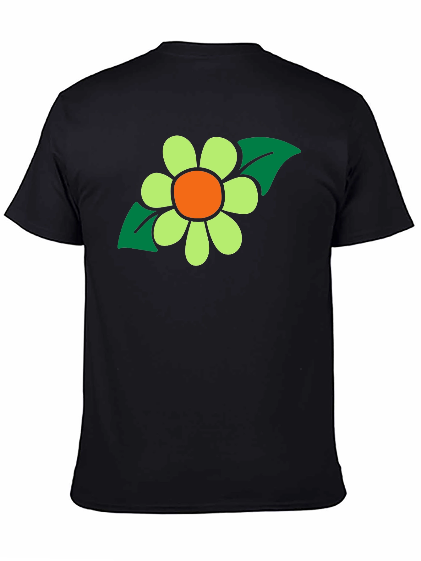 Retro Flower Graphic T-Shirt - Black