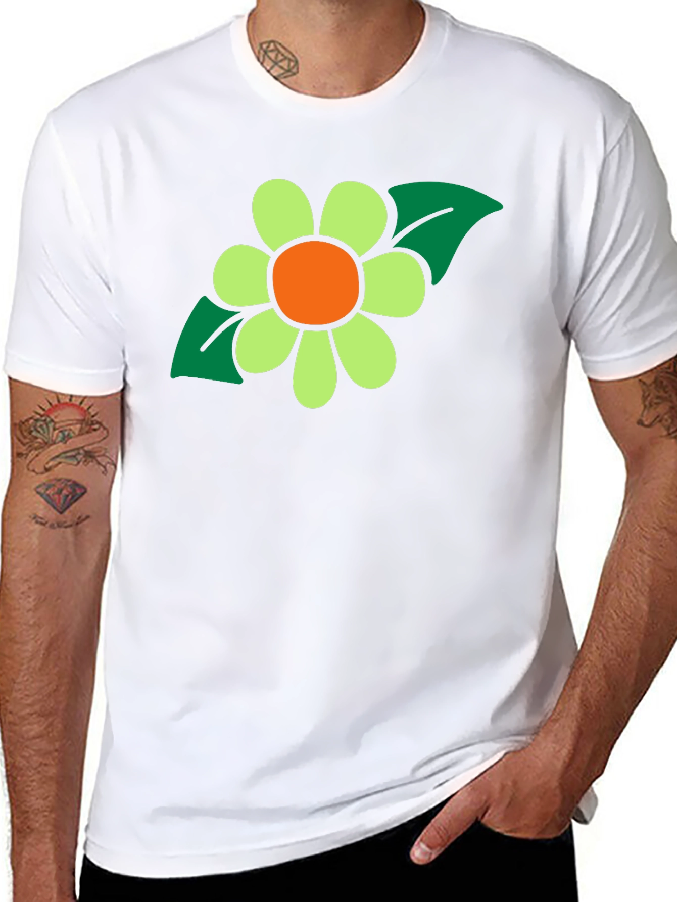 Retro Flower Graphic T-Shirt - Black