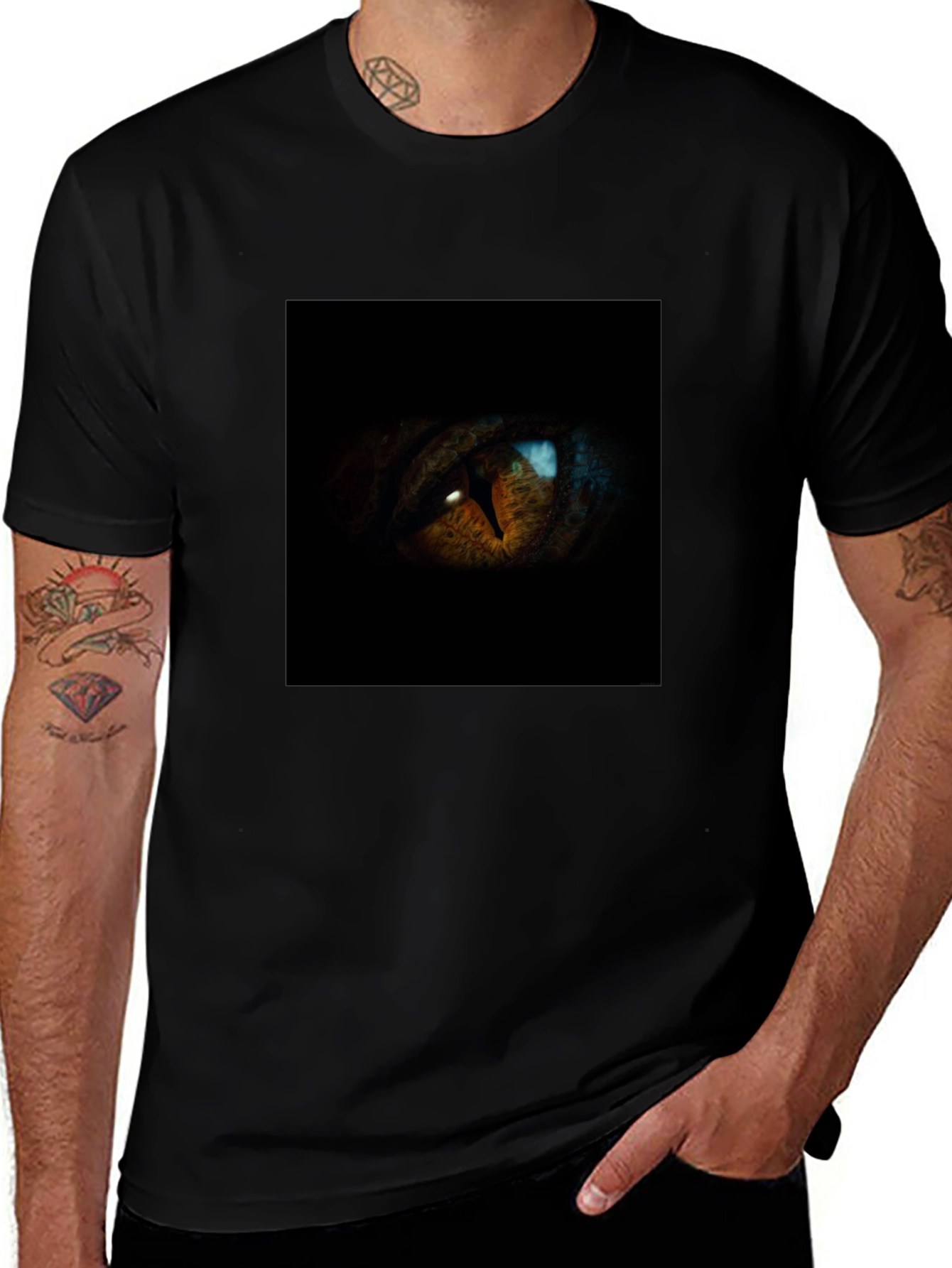 Mens Black Eye Graphic T-Shirt