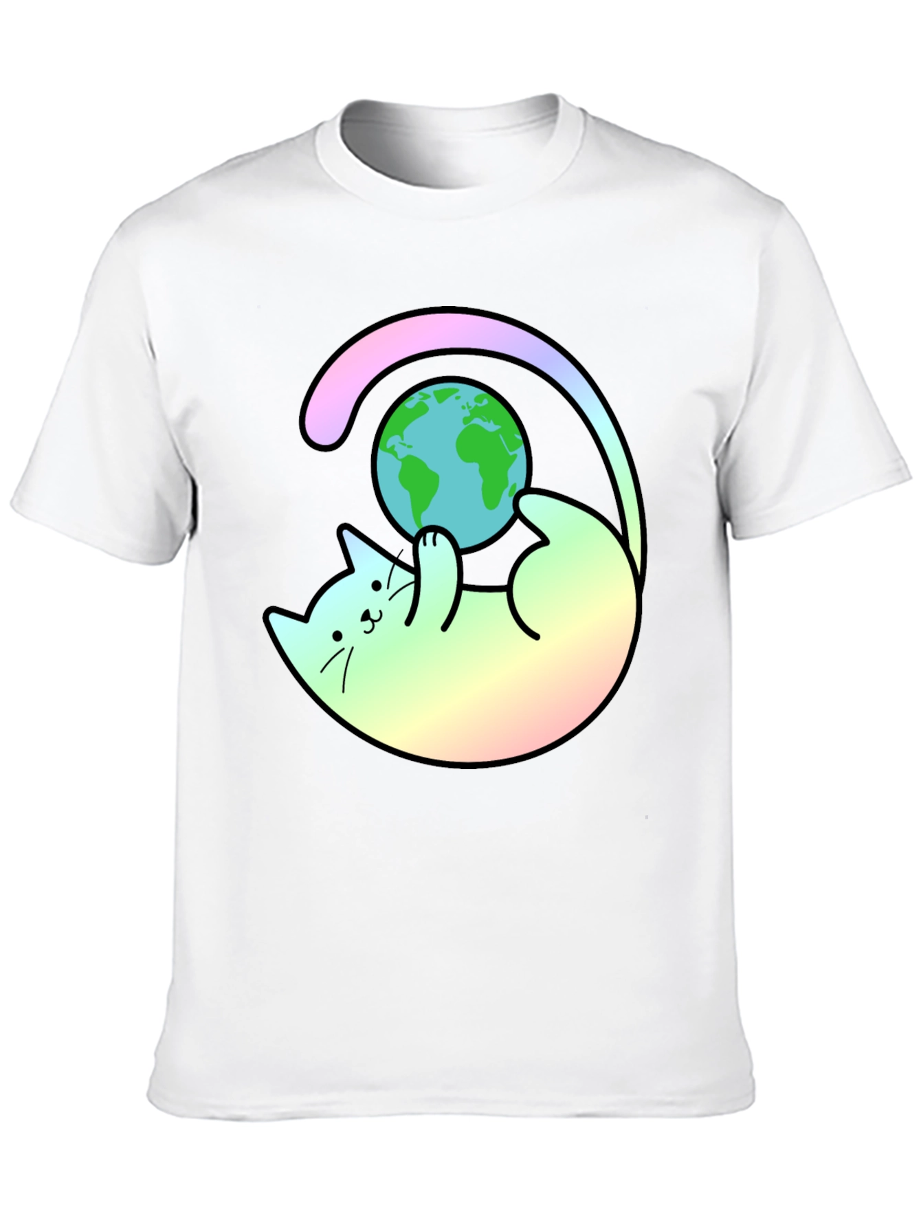 Cute Cat Playing with Earth T-Shirt