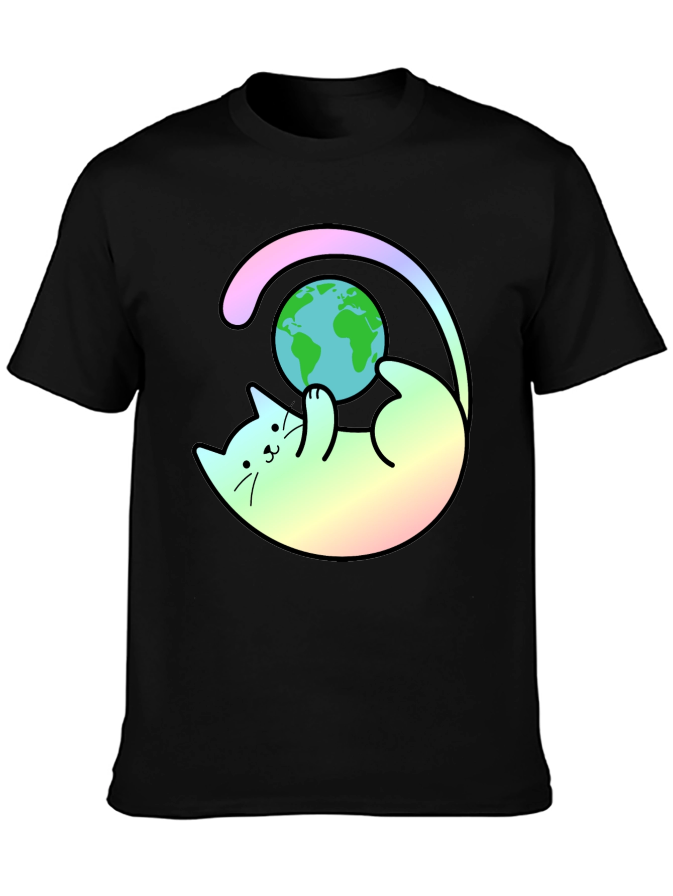 Cute Cat Playing with Earth T-Shirt