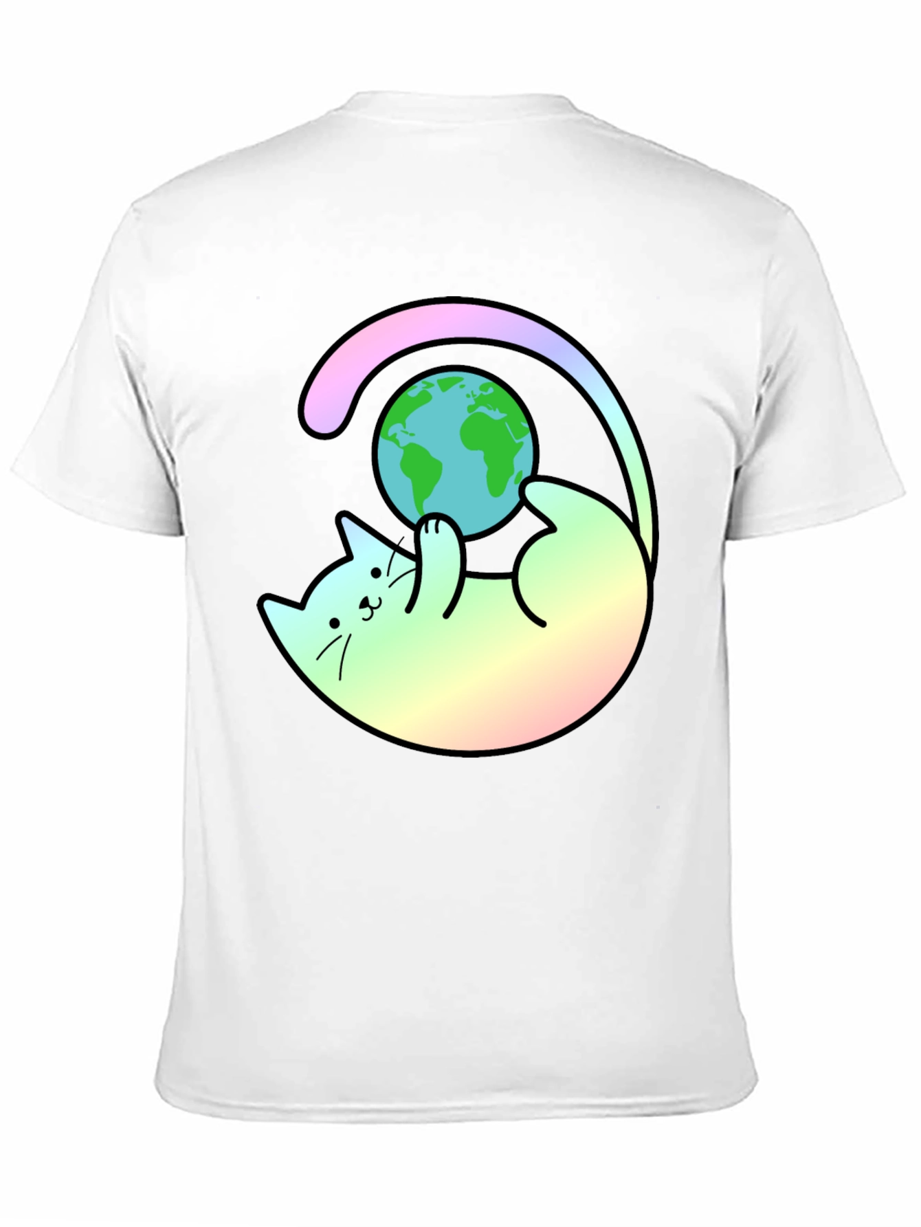 Cute Cat Playing with Earth T-Shirt