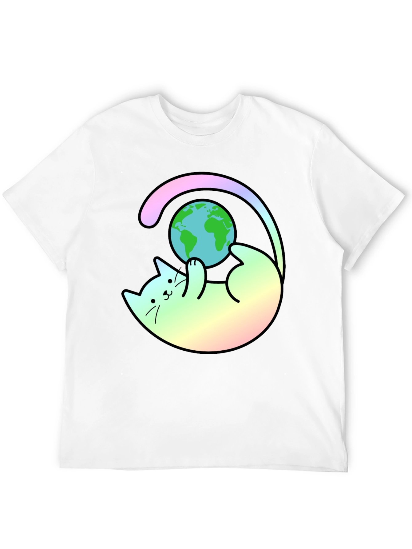 Cute Cat Playing with Earth T-Shirt
