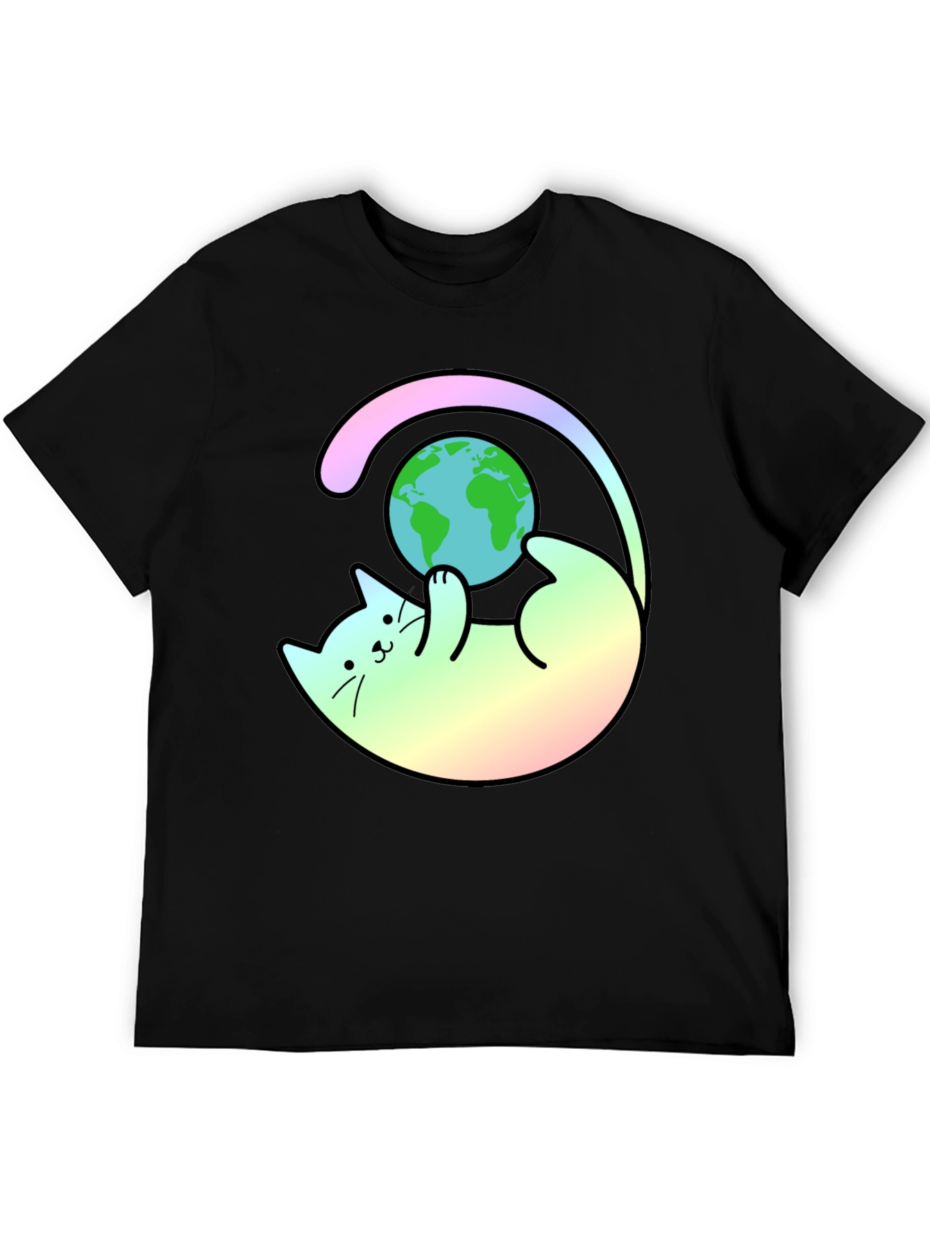 Cute Cat Playing with Earth T-Shirt
