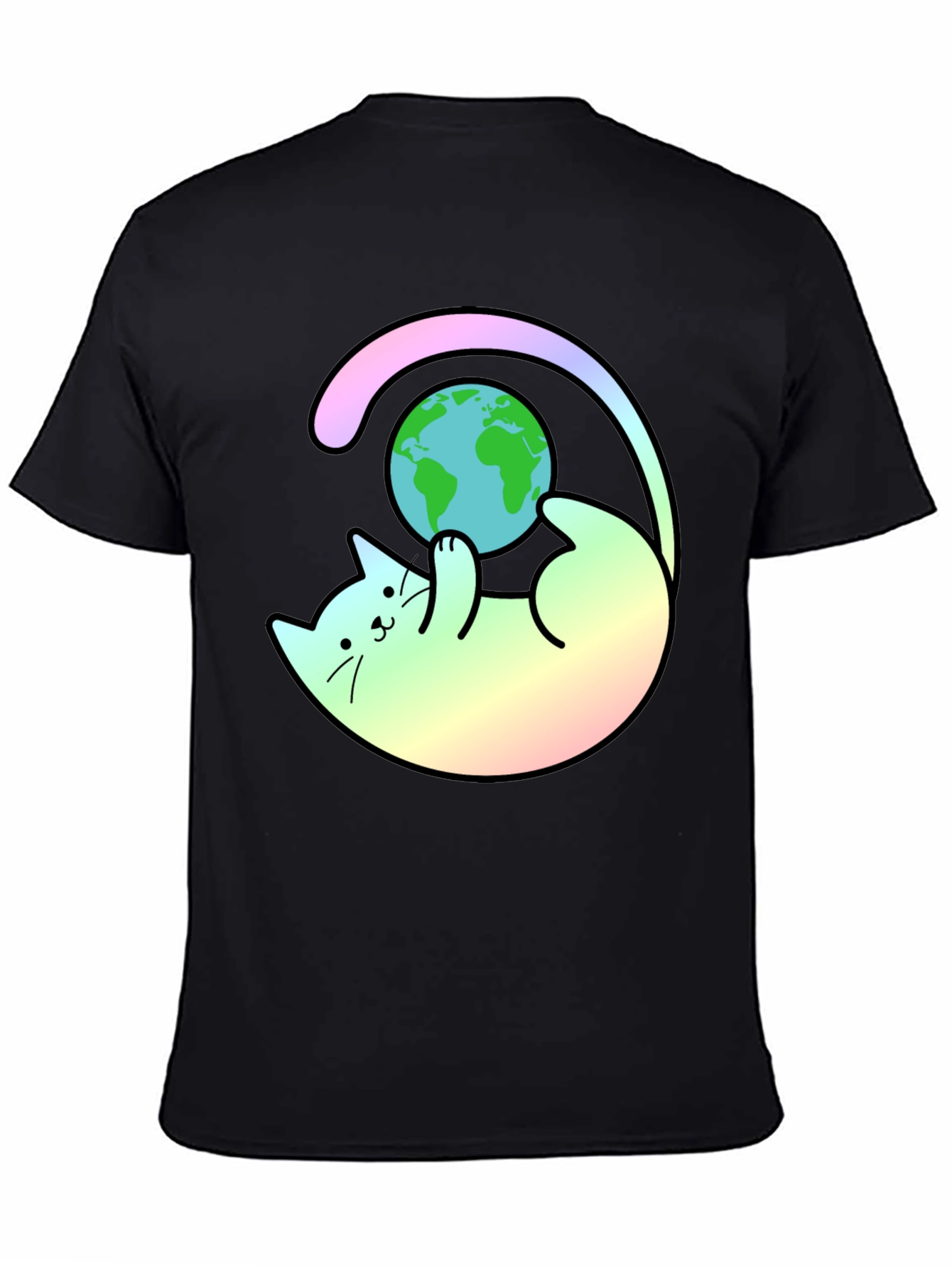 Cute Cat Playing with Earth T-Shirt