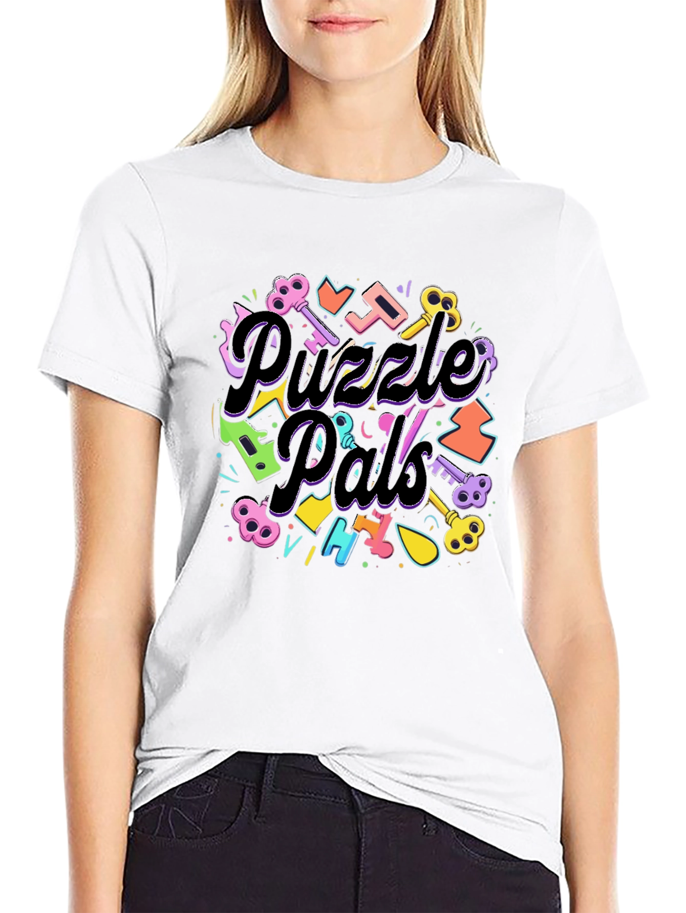 Puzzle Pals Black Graphic Tee