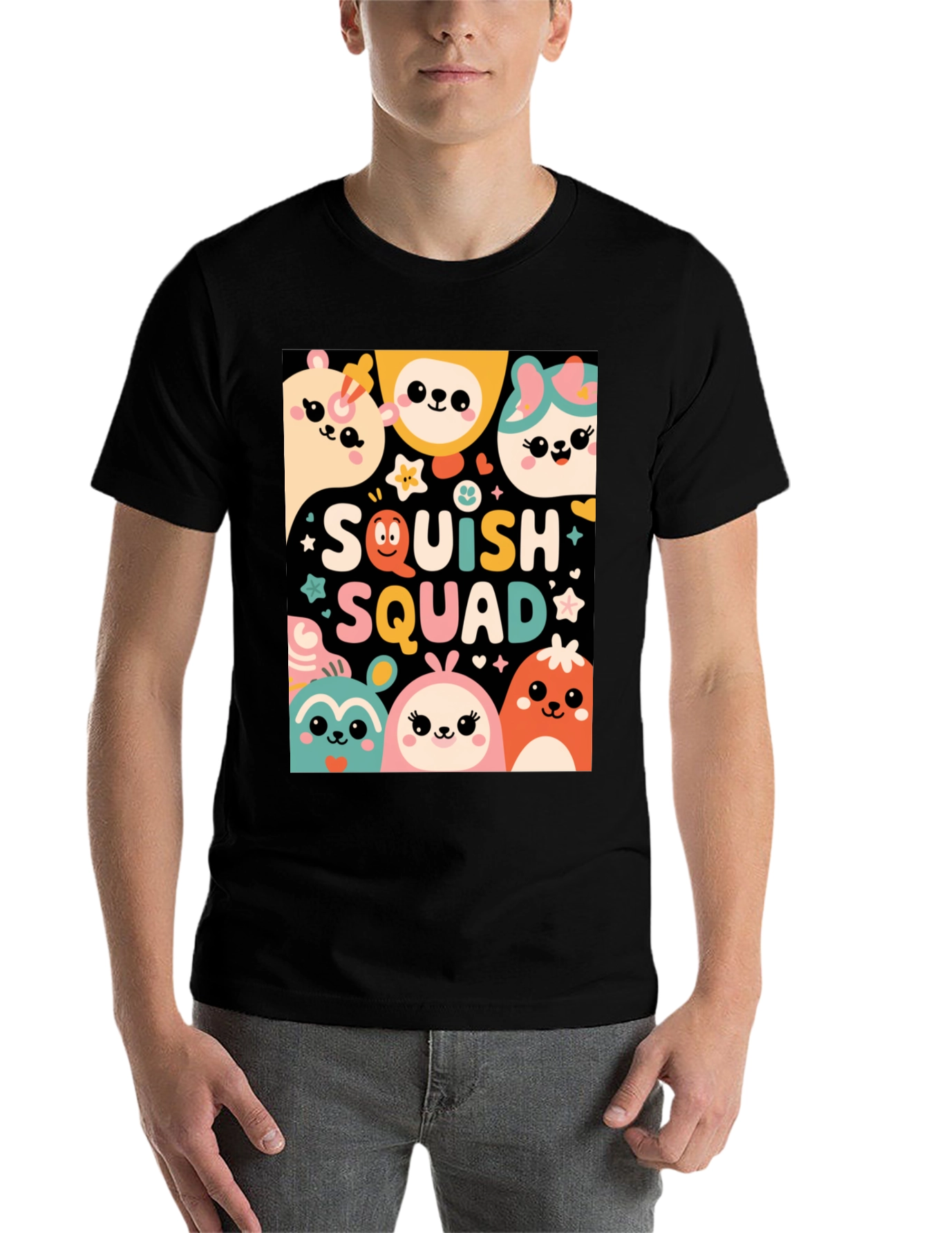 Squish Squad Graphic Tee - Cute Cartoon Animals