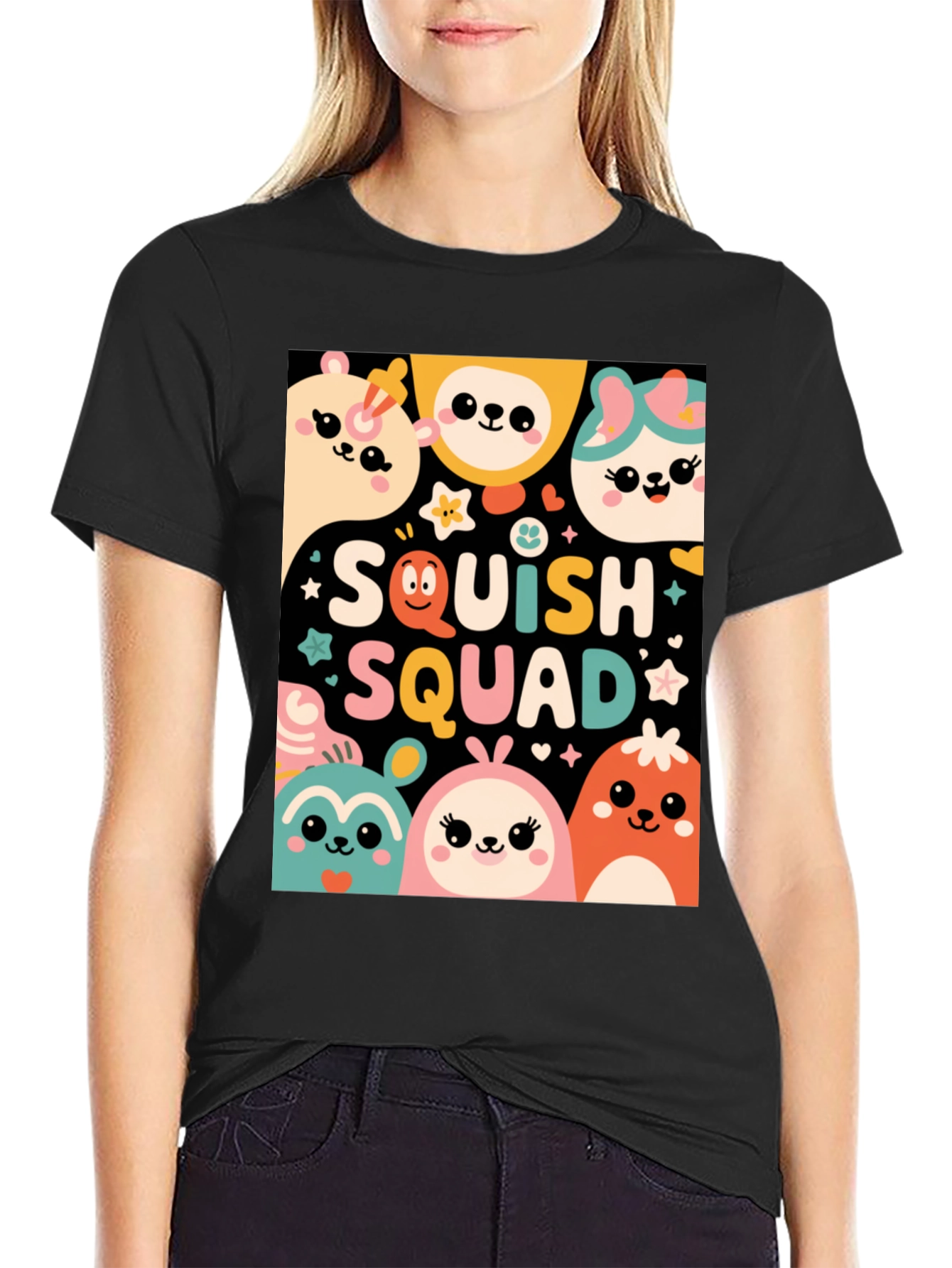 Squish Squad Graphic Tee - Cute Cartoon Animals