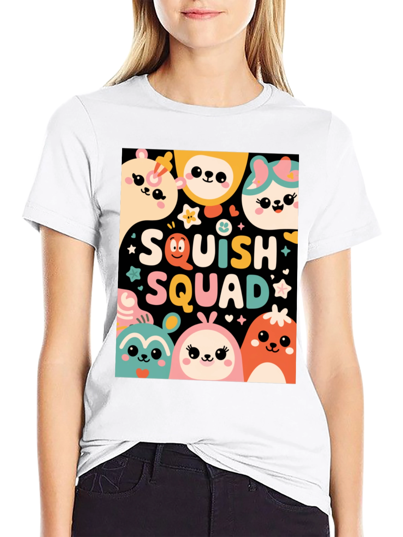 Squish Squad Graphic Tee - Cute Cartoon Animals