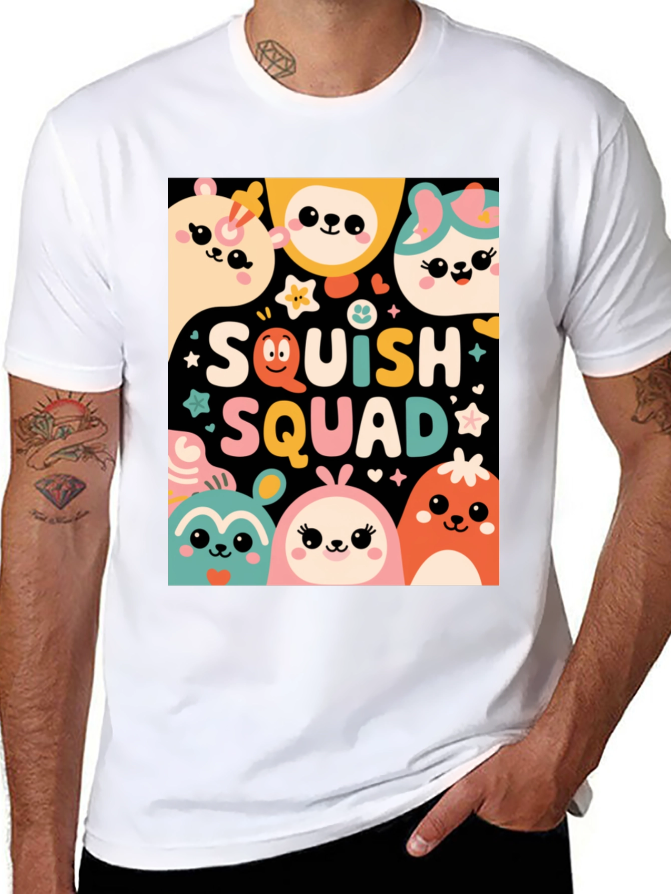 Squish Squad Graphic Tee - Cute Cartoon Animals