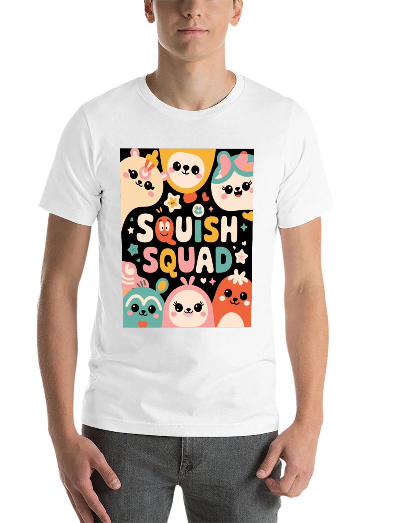 Squish Squad Graphic Tee - Cute Cartoon Animals