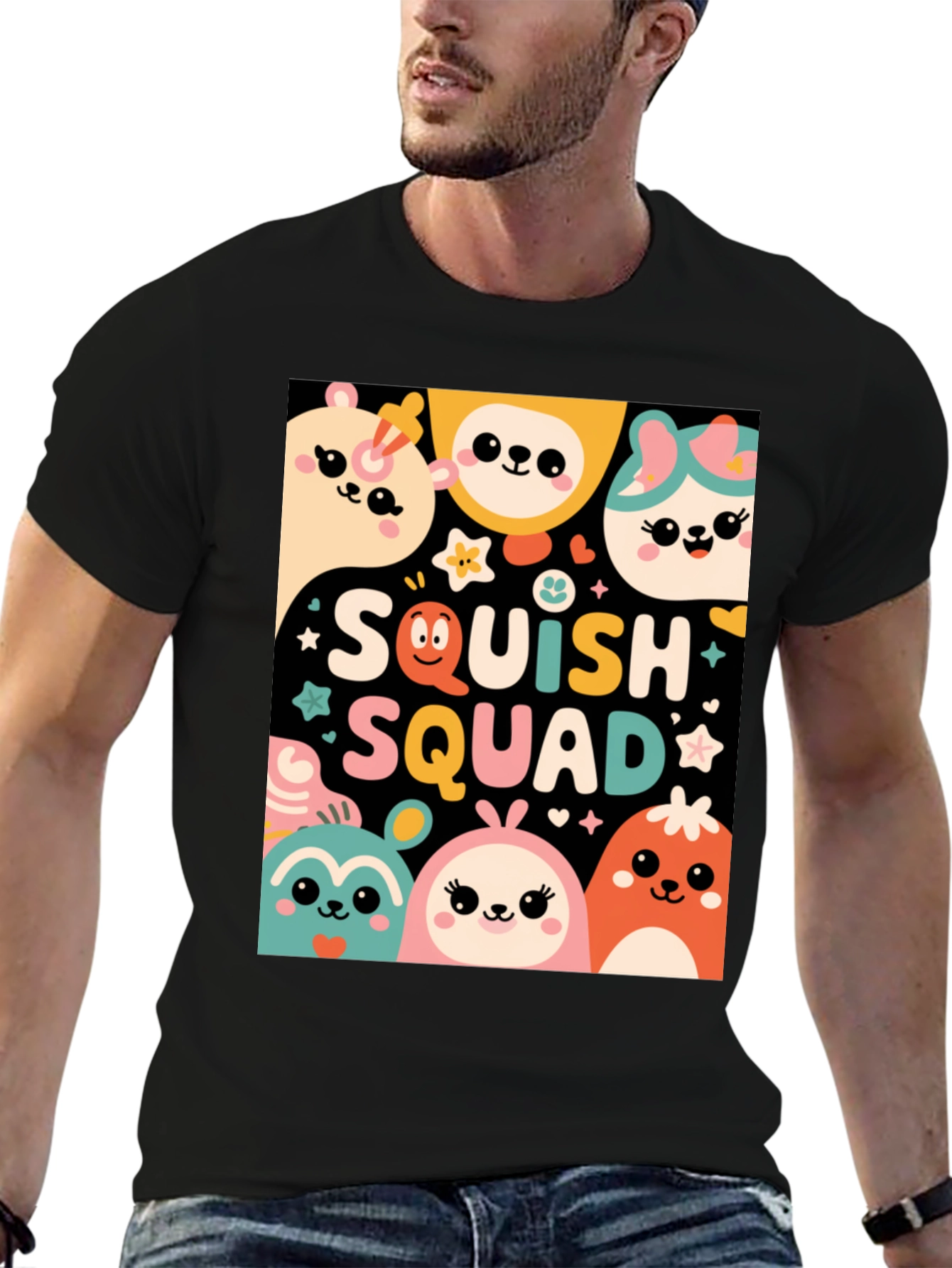Squish Squad Graphic Tee - Cute Cartoon Animals