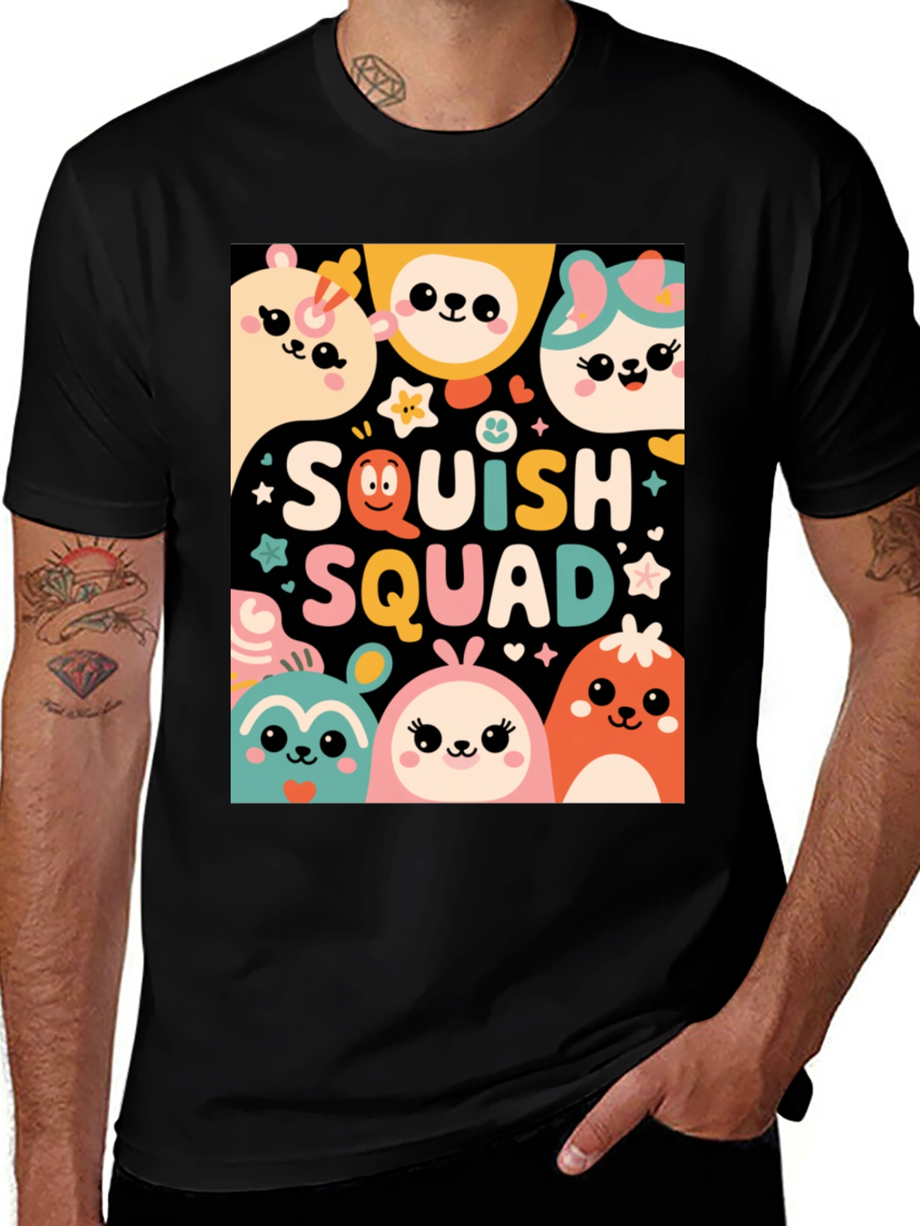 Squish Squad Graphic Tee - Cute Cartoon Animals