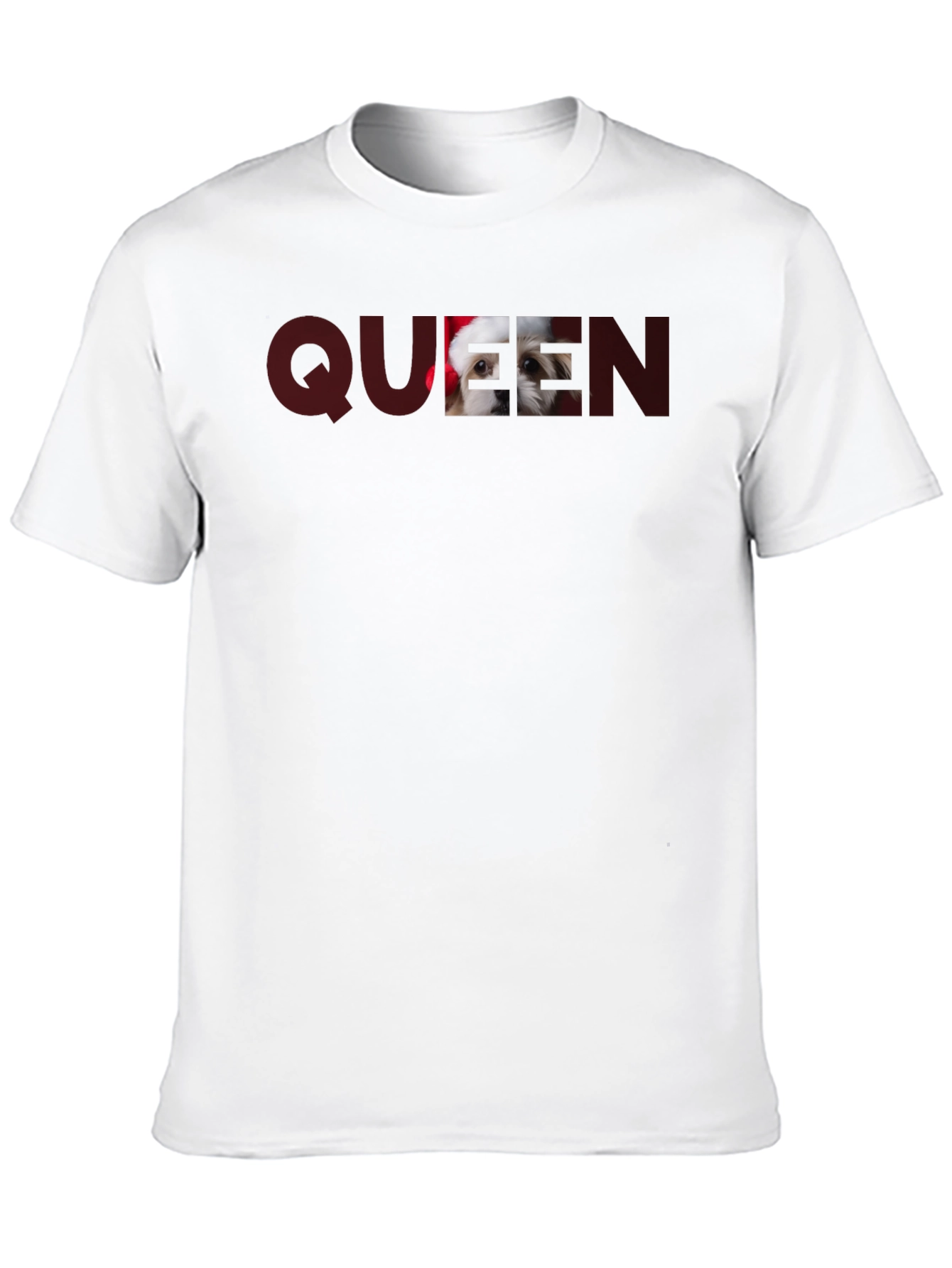 Queen Dog in Santa Hat Tee