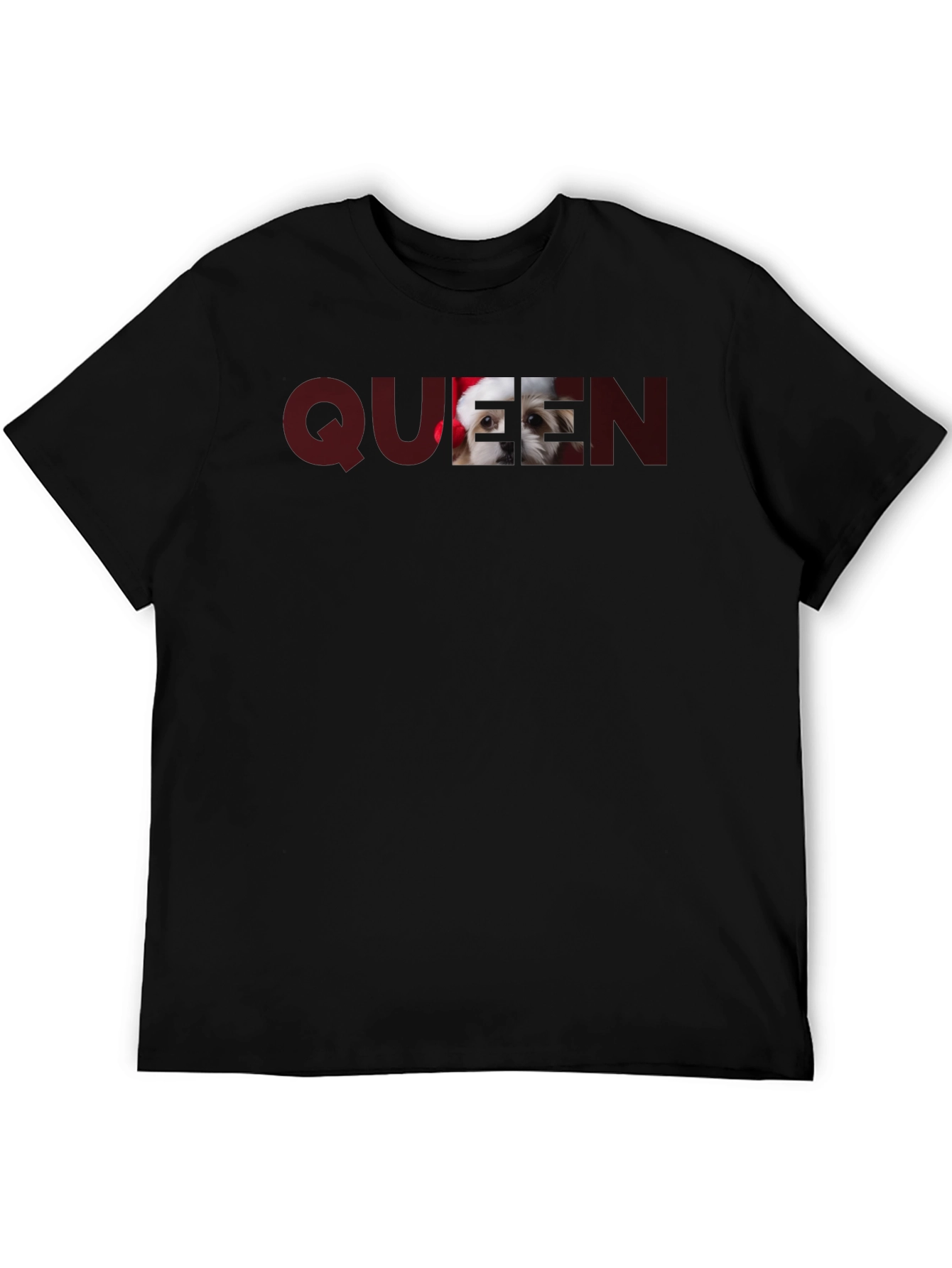 Queen Dog in Santa Hat Tee