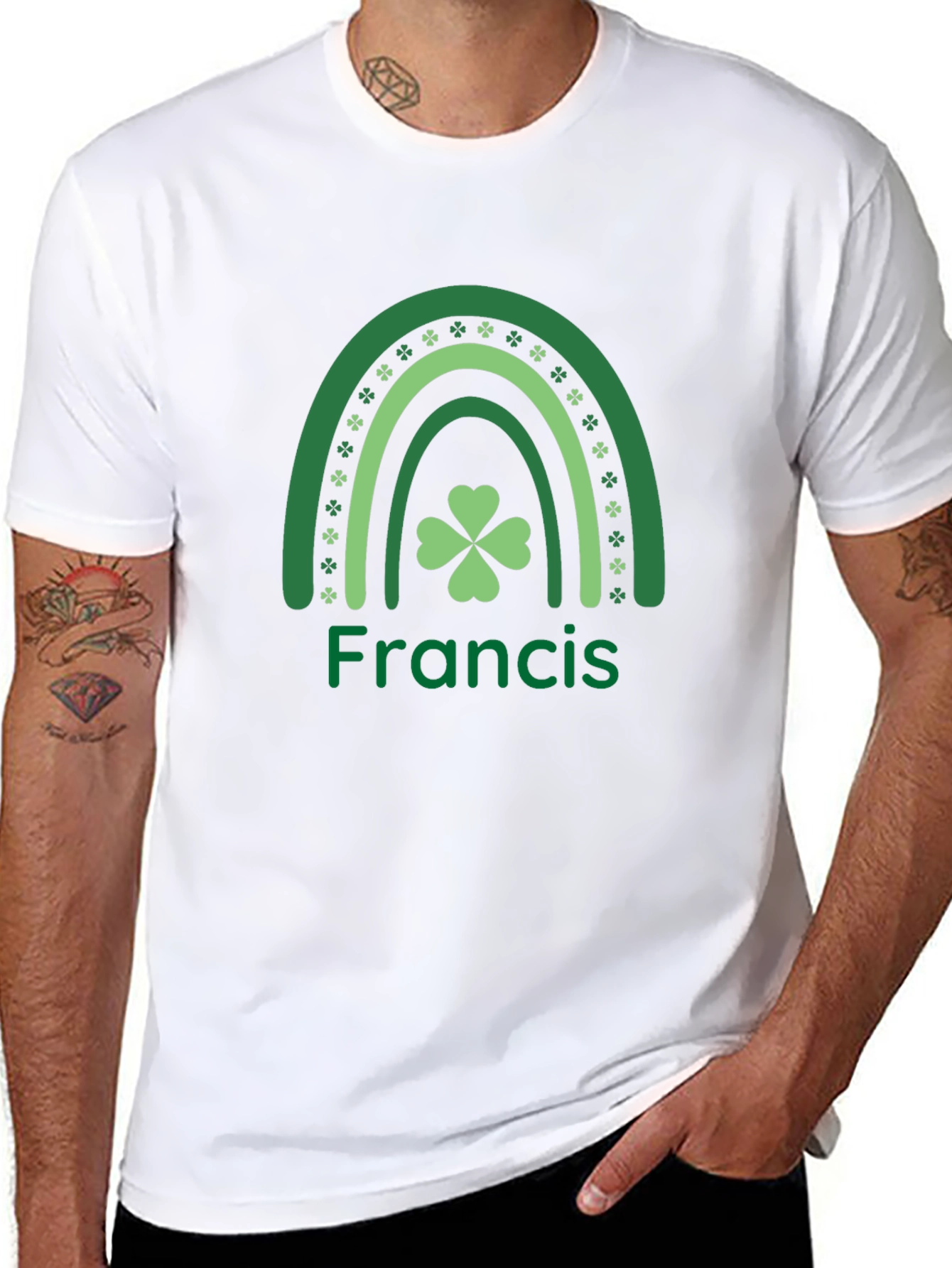 St. Patricks Day Francis Shamrock Rainbow T-Shirt